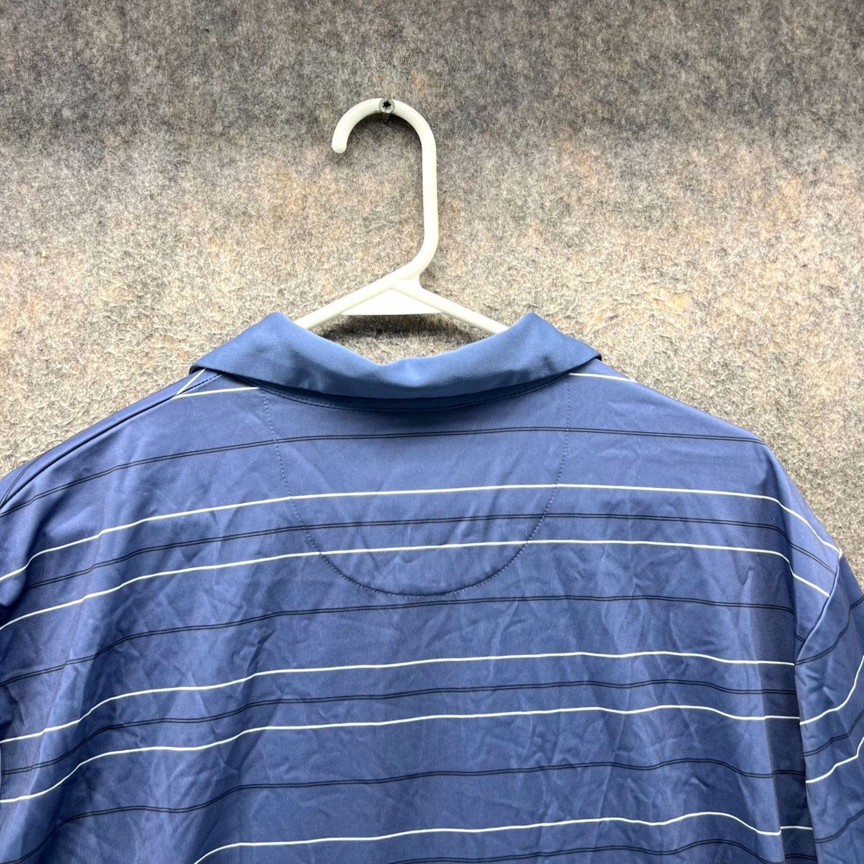 Callaway VINTAGE Callaway Polo Shirt Mens L Blue Striped Opti Dri Preppy Knit Stretch Logo Polo Shirt Size US L / EU 52-54 / 3 - 3 Thumbnail