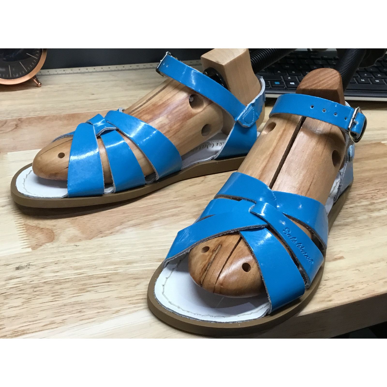 Other Saltwater Strappy Sandals Turquoise Patent Leather Women's 6 Size US 6 / IT 36 - 4 Thumbnail