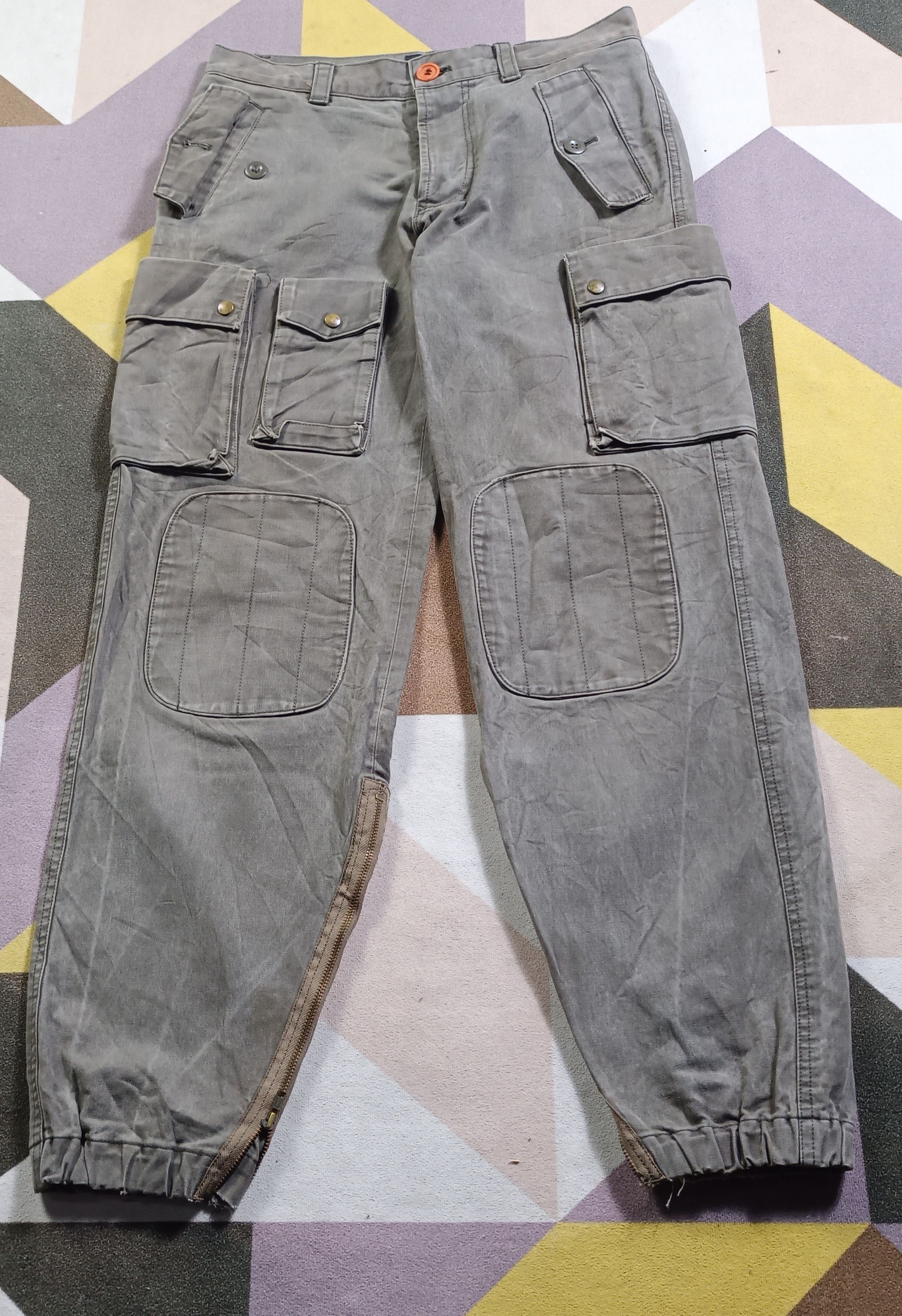 14th Addiction × Henry Cotton's × KMRii Vintage🔥Henry Cottons "Luva Tram"Tactical Multi Pocket Size US 31 - 1 Thumbnail