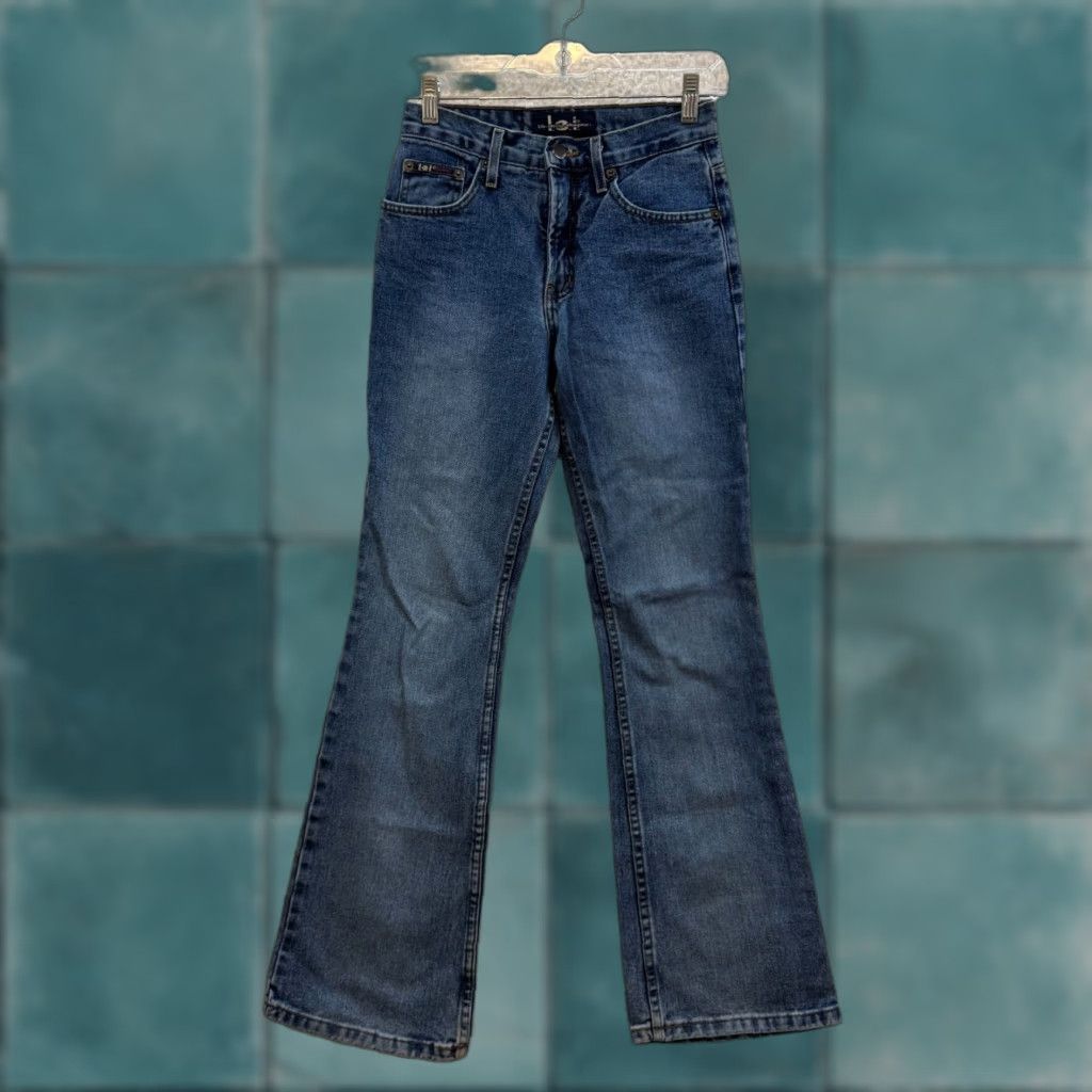 Vintage VINTAGE Lei Low Mid Rise Flare Jeans 0 24 Medium Wash Bootcut 100% Cotton Womens Boys Girls Mens Jeans Size 25" / US 0 / IT 36 - 1 Thumbnail
