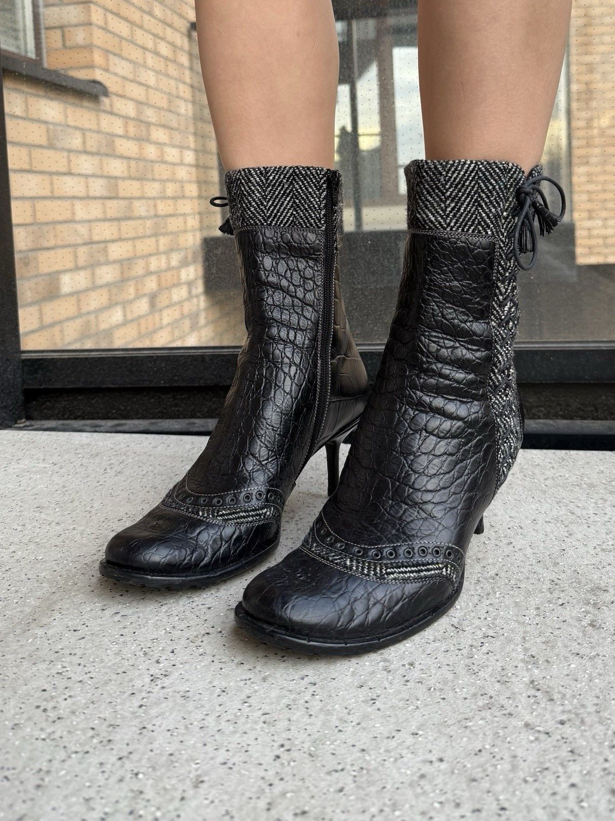 Vintage Goffredo Fantini Leather Heel Shoes Boots Size 39 Size US 9 / IT 39 - 3 Thumbnail