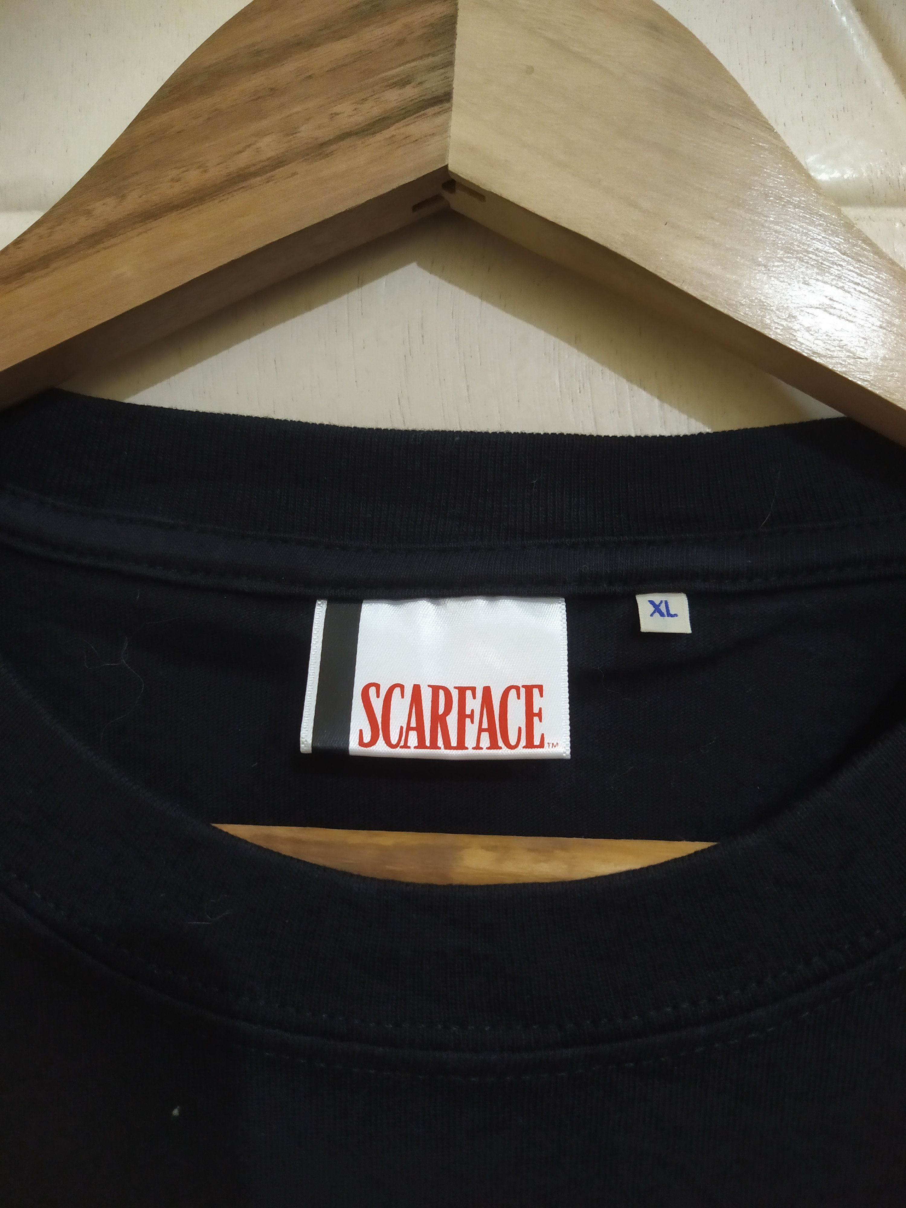 Vintage Scarface Split Tee Black Tony Montana Al Pacino Size US L / EU 52-54 / 3 - 3 Thumbnail