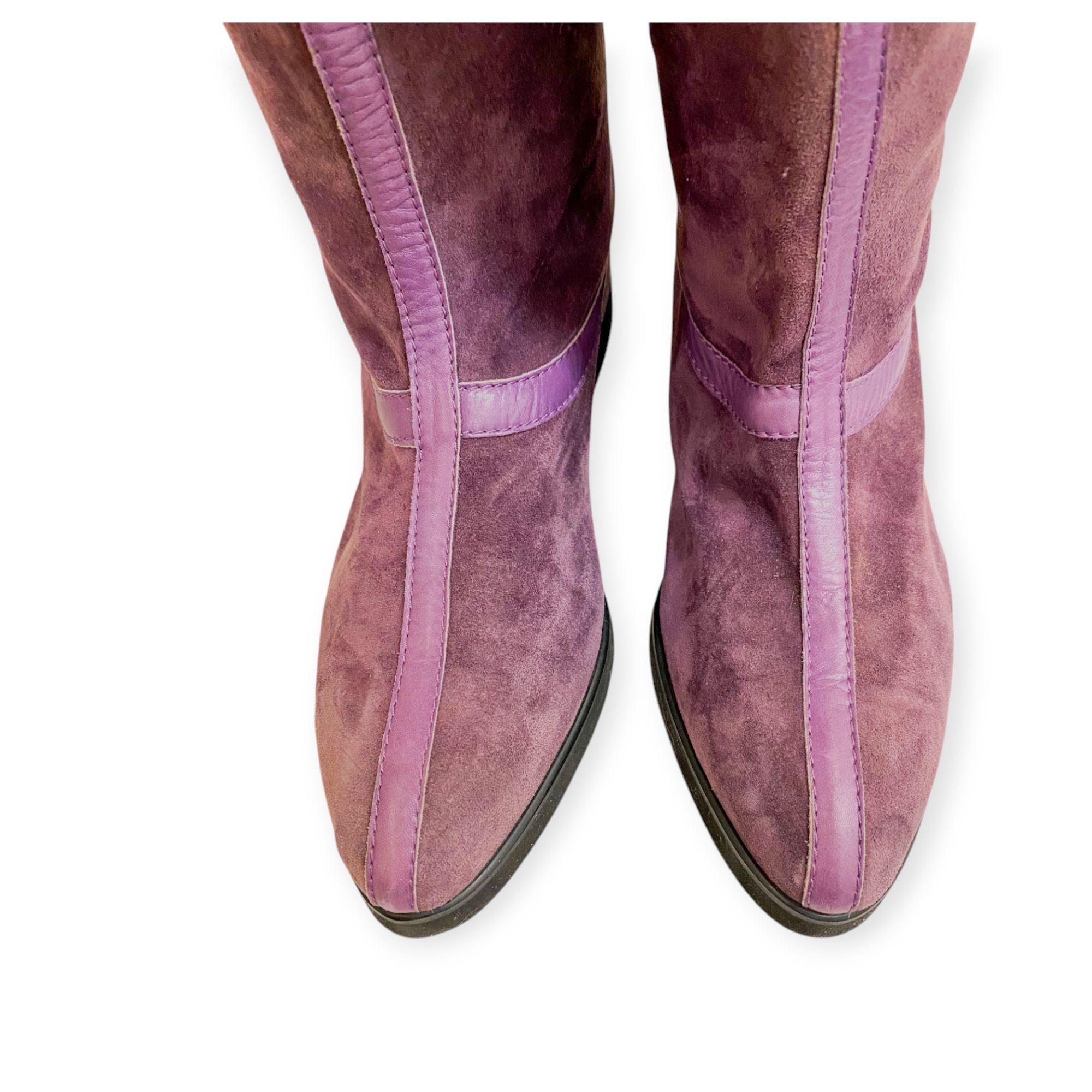 Kansai Yamamoto Vintage Rare Kansai by Giancolombo Purple Suede Boots Size US 7.5 / IT 37.5 - 5 Thumbnail