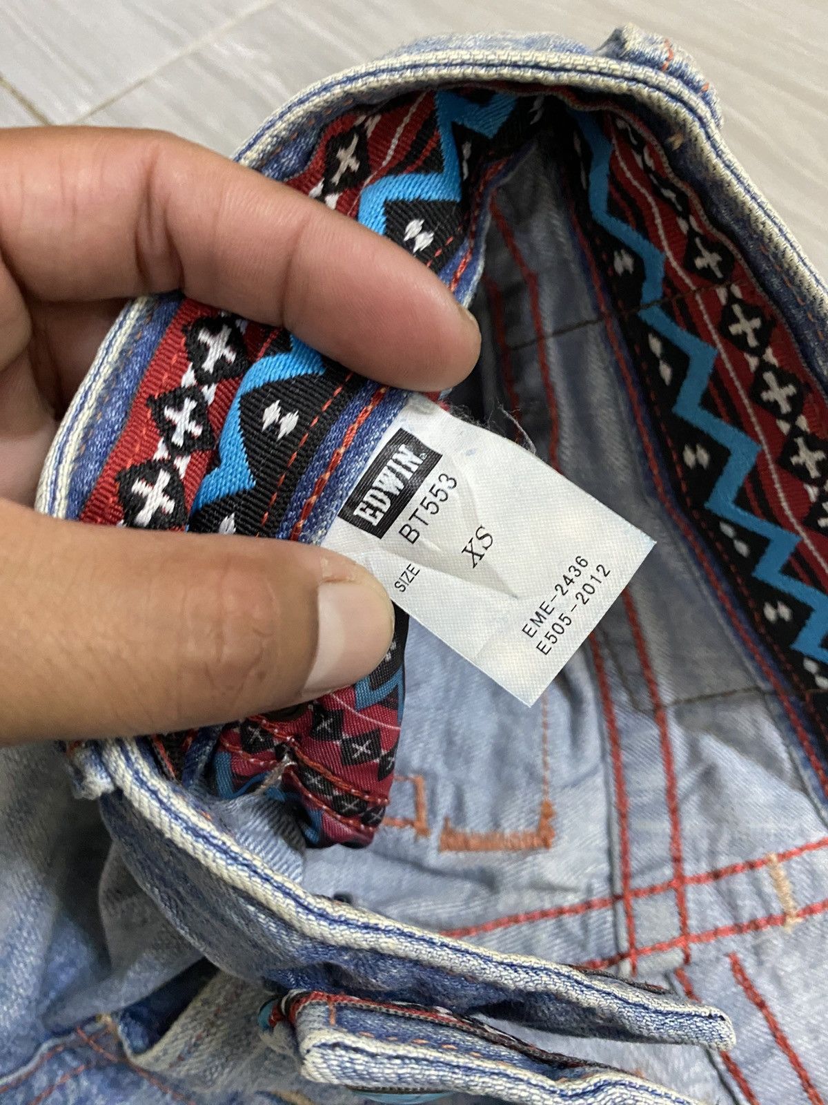 Edwin Edwin Japan Blue Trip Distressed Denim Jeans Aztec Size 28" / US 6 / IT 42 - 11 Thumbnail