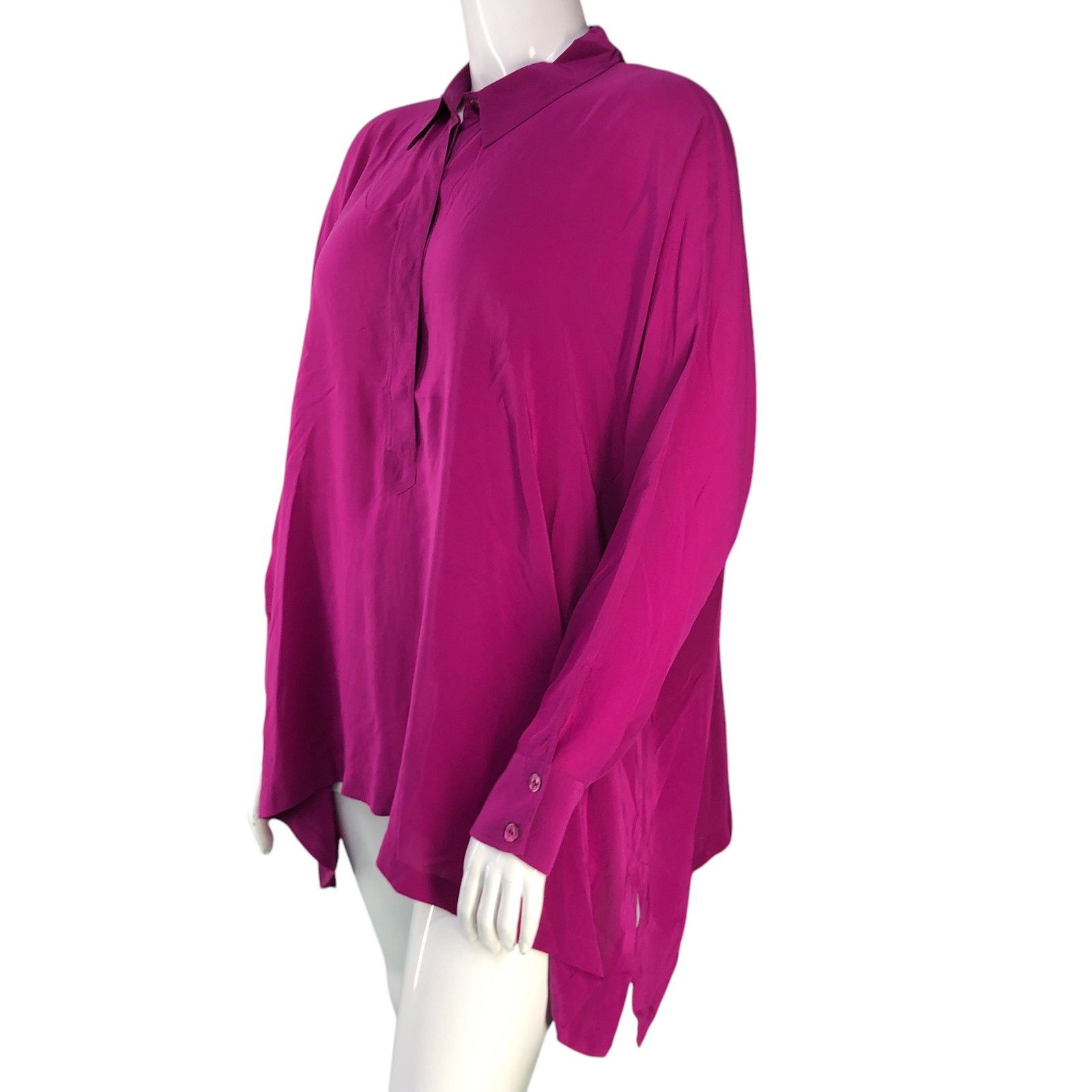 Eileen Fisher Eileen Fisher Size M Tunic Top Hi Low Popover Silk TINY FLAW Size M / US 6-8 / IT 42-44 - 4 Thumbnail