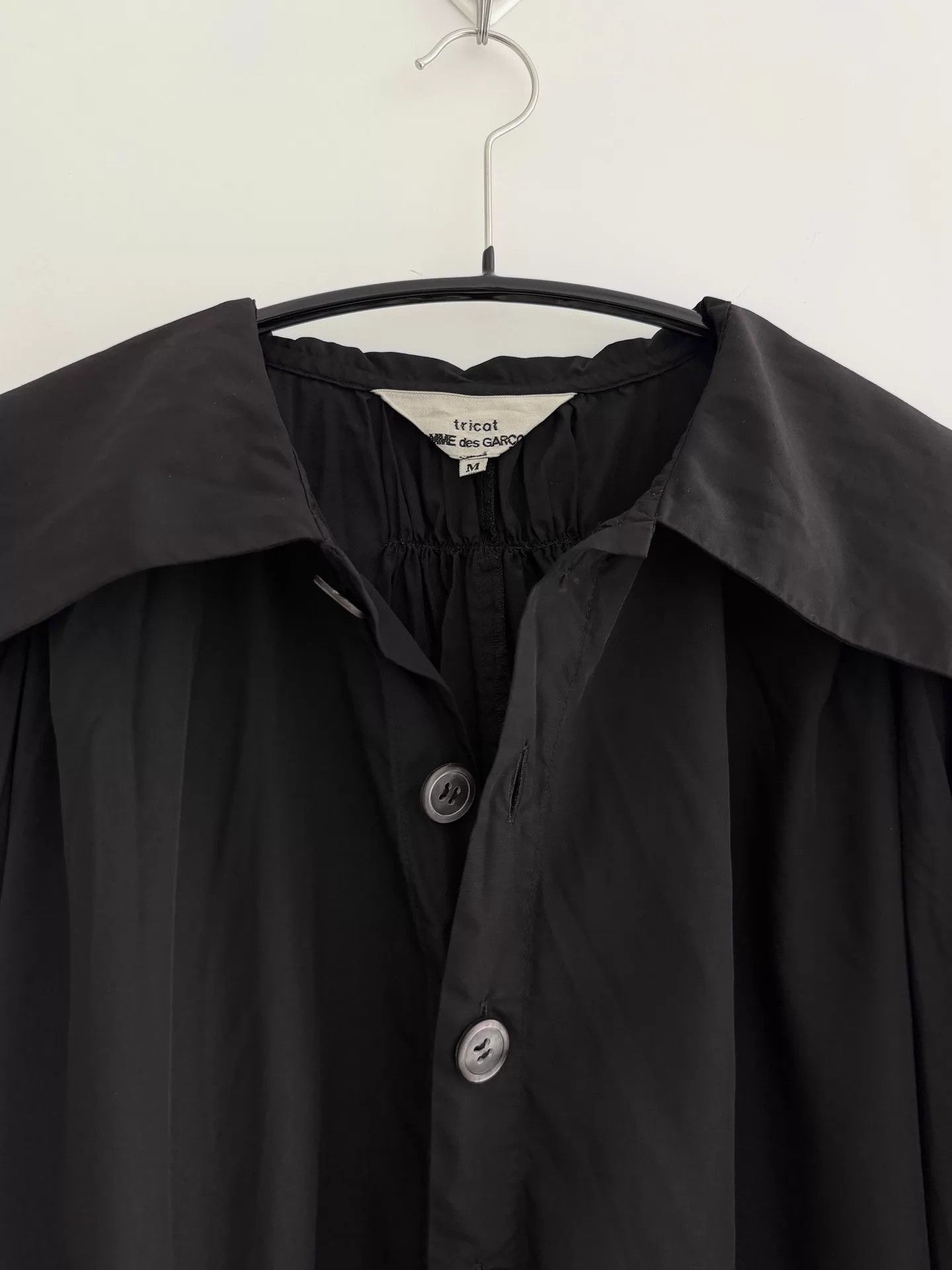 Comme des Garcons Comme des Garçons Pleated Black Shirt M Cuff Buttons Size M / US 6-8 / IT 42-44 - 7 Thumbnail