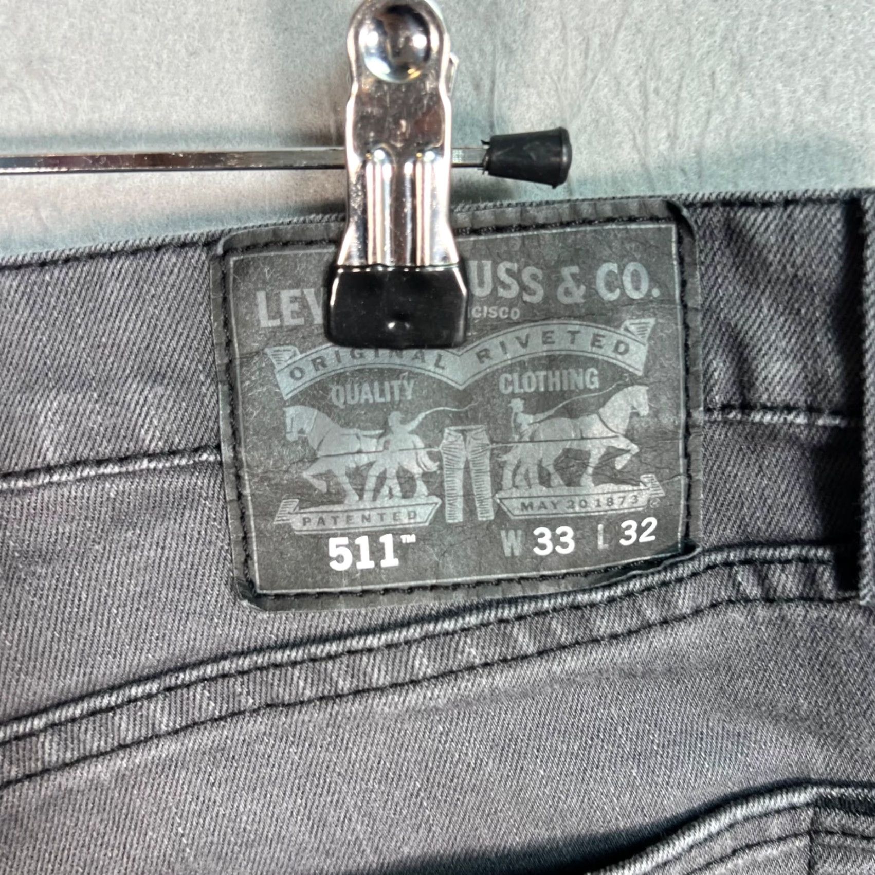 Levi's Levi's 511 Jeans Slim Mens 33 x 30 Gray Cotton Blend Denim 5-Pocket Design Slimming Stretch Size US 33 - 3 Thumbnail