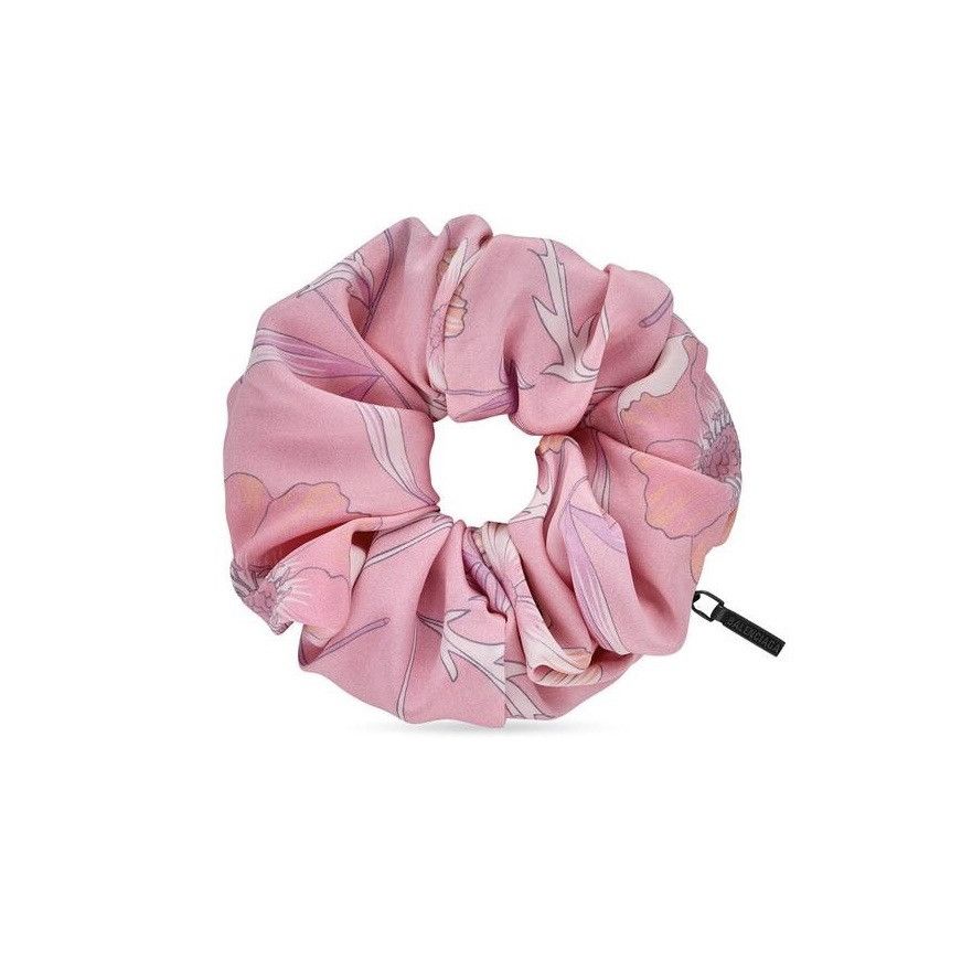 Balenciaga Balenciaga BB Logo Holli Floral Pink Scrunchie Silk & Brass Size ONE SIZE - 1 Thumbnail