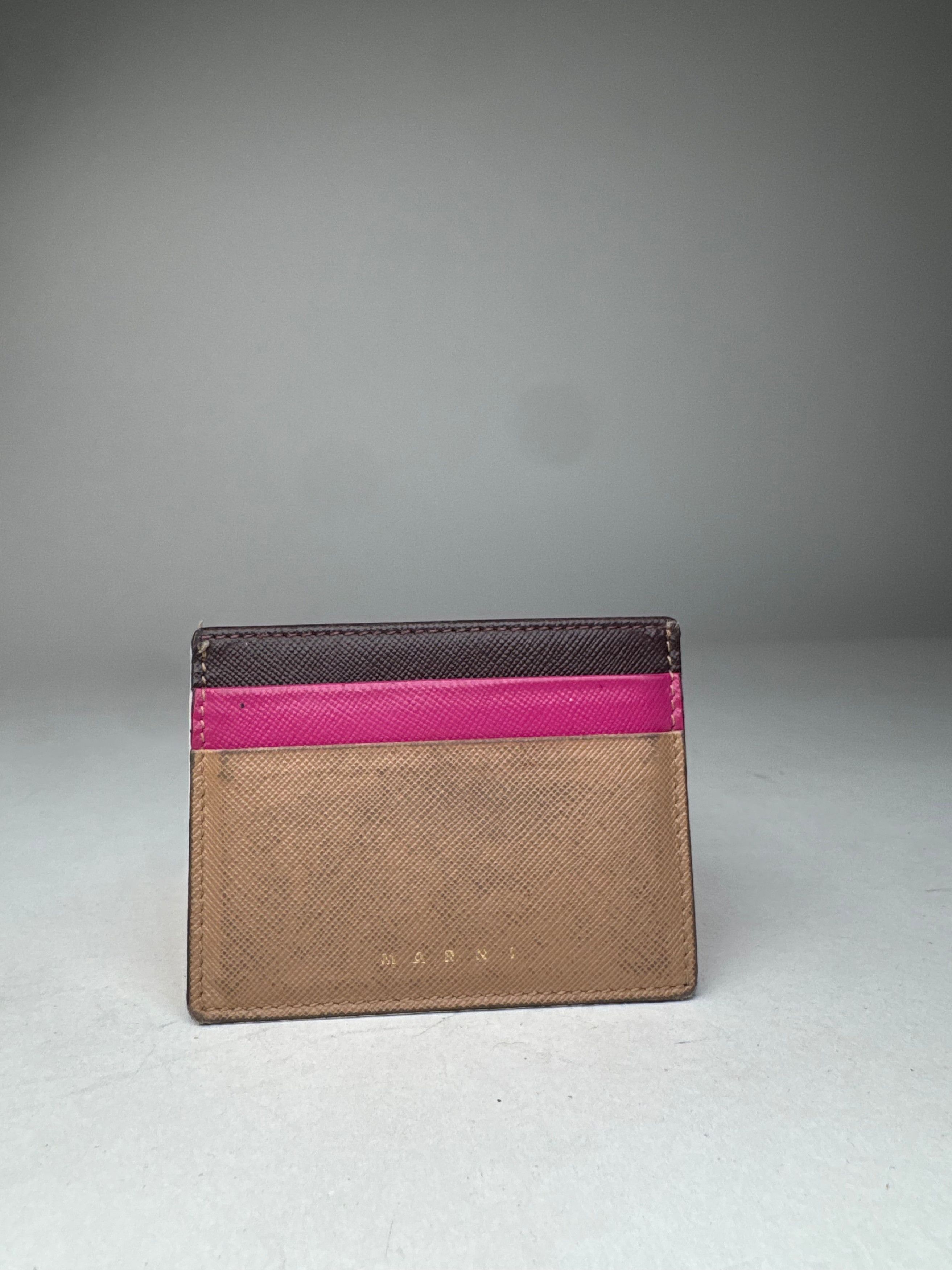 Marni Vintage Leather Card Holder Brown Purple Black Size ONE SIZE - 1 Thumbnail