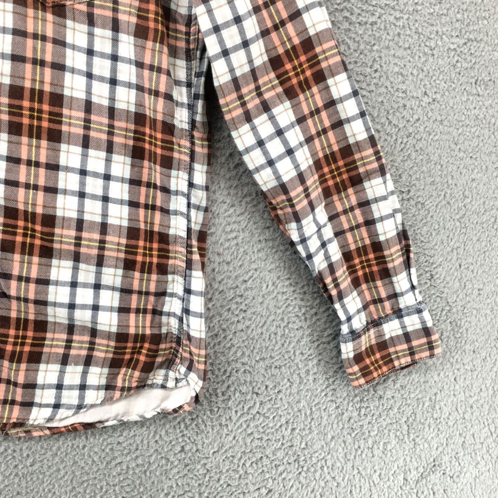 American Eagle Outfitters American Eagle Outfitters Long Sleeve Shirt Top Mens M Brown Cotton Button Up Plaid Collar Size US M / EU 48-50 / 2 - 3 Thumbnail