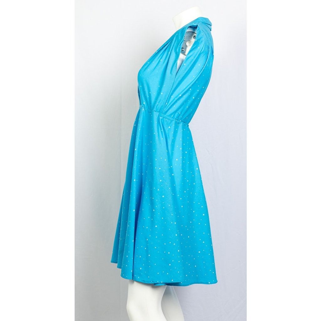Vintage Vintage 60s Blue sky w white speckle summer shift dress sz S Size S / US 4 / IT 40 - 2 Thumbnail