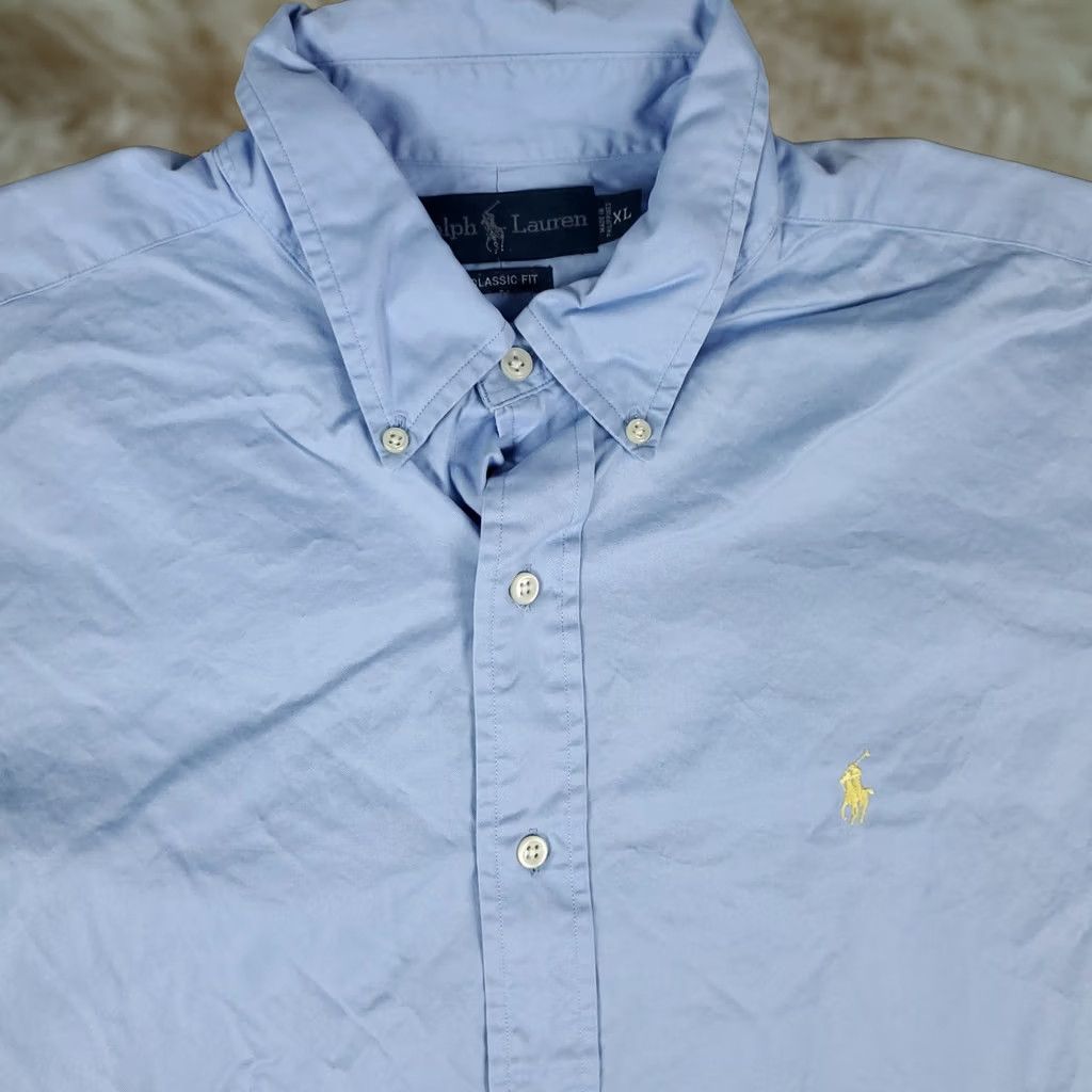 Ralph Lauren Ralph Lauren Shirt Mens XL Light Blue Pony Button Up Short Sleeve Button-Up Collared Cotton Woven Size US XL / EU 56 / 4 - 1 Thumbnail