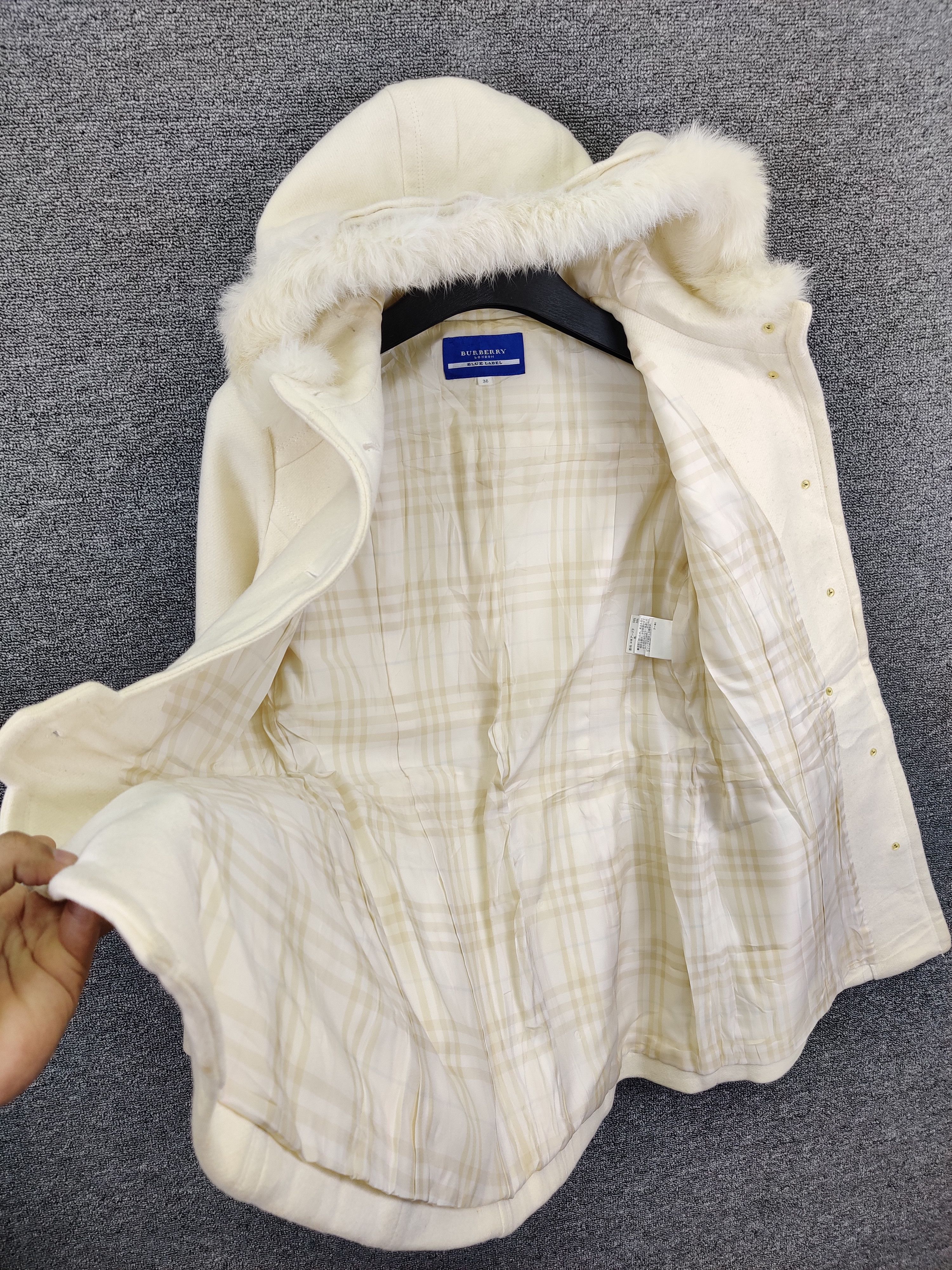 Burberry Burberry London Blue Label Wool Rabbit Fur Coat Size S / US 4 / IT 40 - 6 Thumbnail