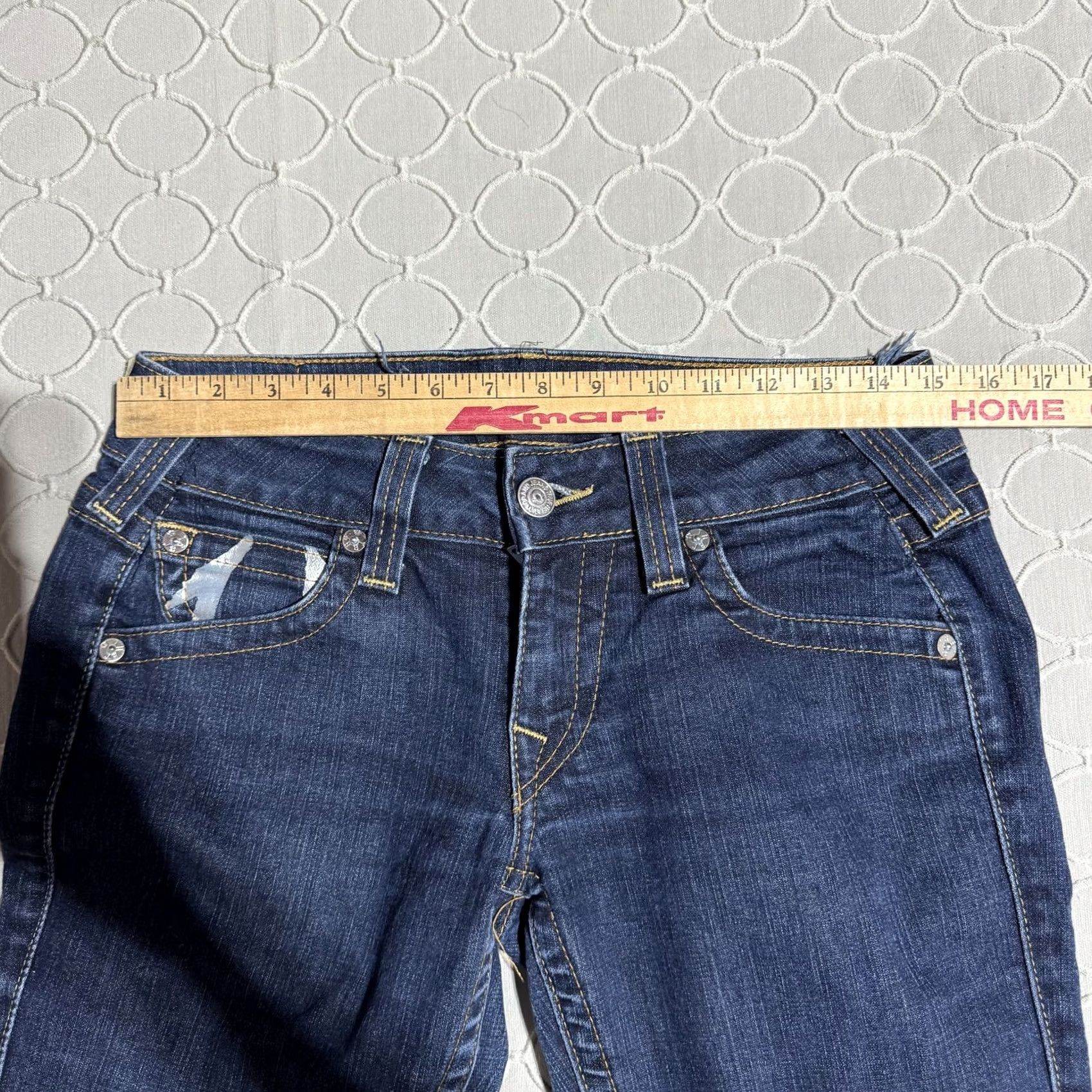 True Religion VINTAGE True Religion Jeans Womens 30 Blue Distressed Straight Leg Pockets Made in USA D Size 30" / US 8 / IT 44 - 8 Thumbnail