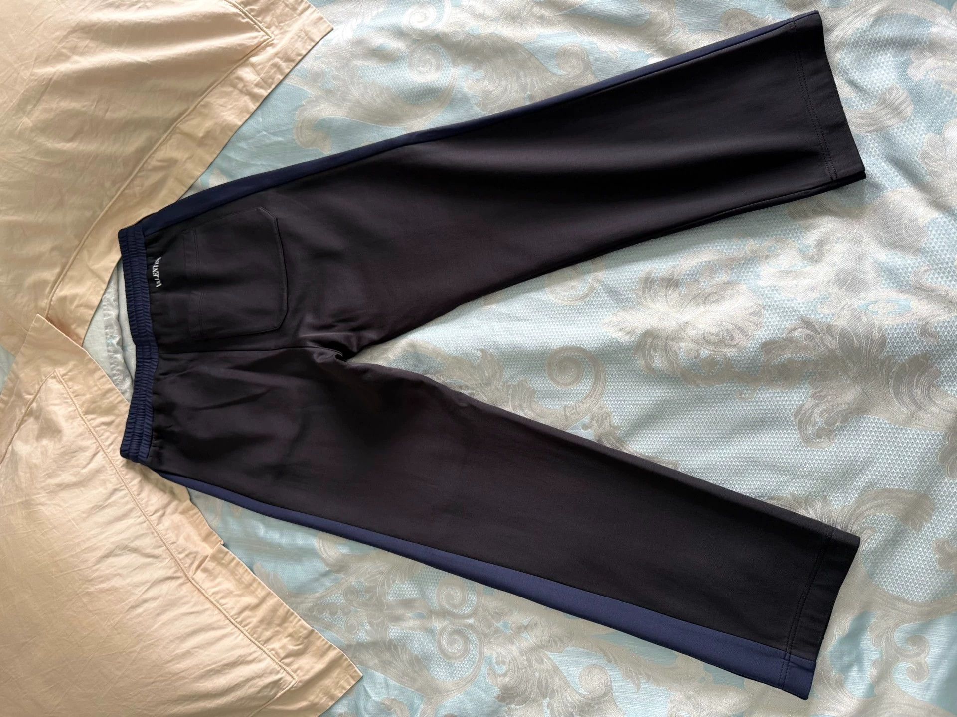 Valentino VALENTINO Black&Blue ColorBlock Logo Chino Pants M Size US 32 / EU 48 - 2 Thumbnail
