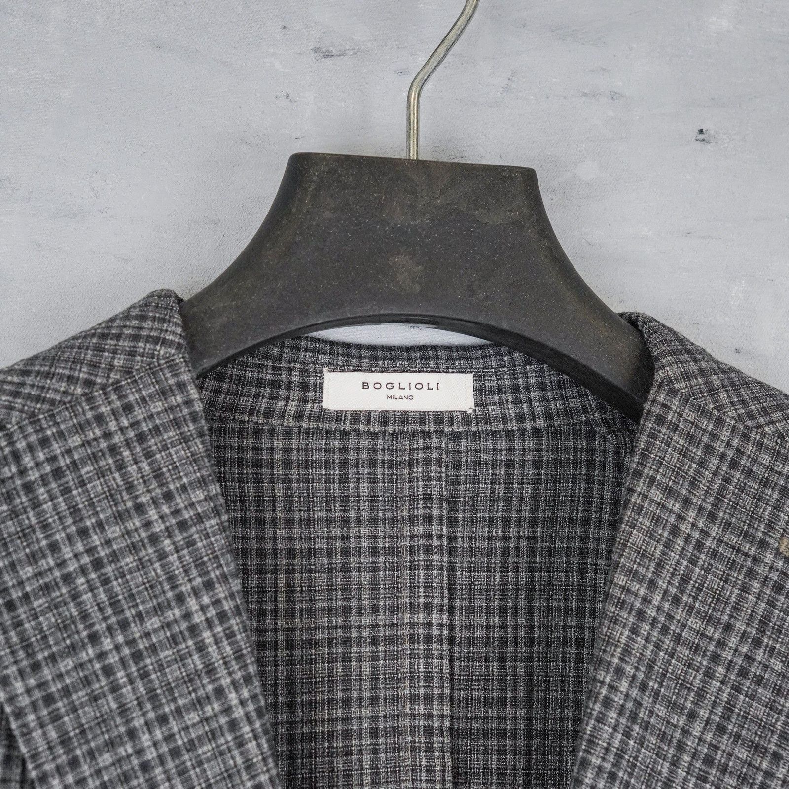 Boglioli Boglioli gray check wool silk lightweight blazer k jacket Size US M / EU 48-50 / 2 - 6 Thumbnail