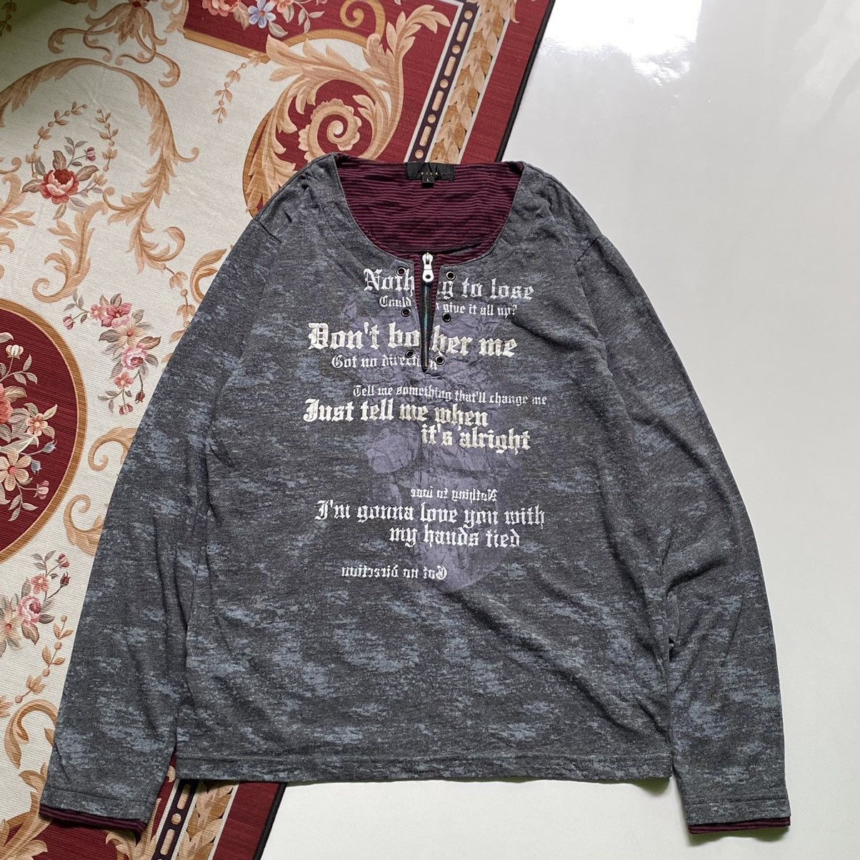 14th Addiction × If Six Was Nine × Japanese Brand RARE❤️‍🔥 00's Spinash Poem Double Layer Longsleeve Size US M / EU 48-50 / 2 - 1 Thumbnail
