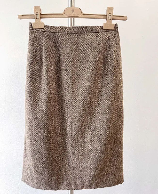 Lanvin LANVIN Brown Cotton Blend Short Skirt 0089 Size 23" - 1 Thumbnail