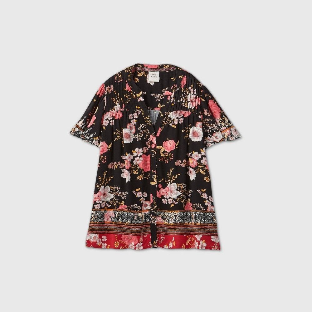 Other Woen's Flutter Short Sleeve Blouse - Knox Rose™ Black Size M / US 6-8 / IT 42-44 - 1 Preview