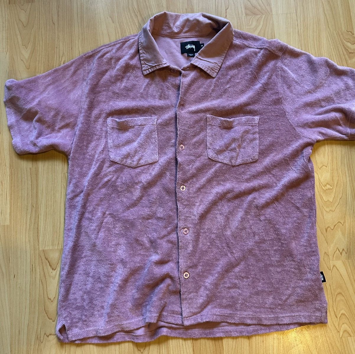 Stussy Stussy Velour Shirt Men’s M Pink Button Down Size US M / EU 48-50 / 2 - 1 Thumbnail