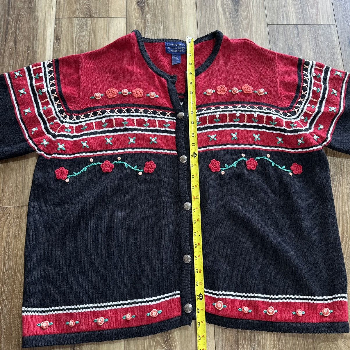 Vintage Vintage Willow Ridge Embroidered Floral Cardigan Sweater Size XXL / US 16-18 / IT 52-54 - 6 Thumbnail