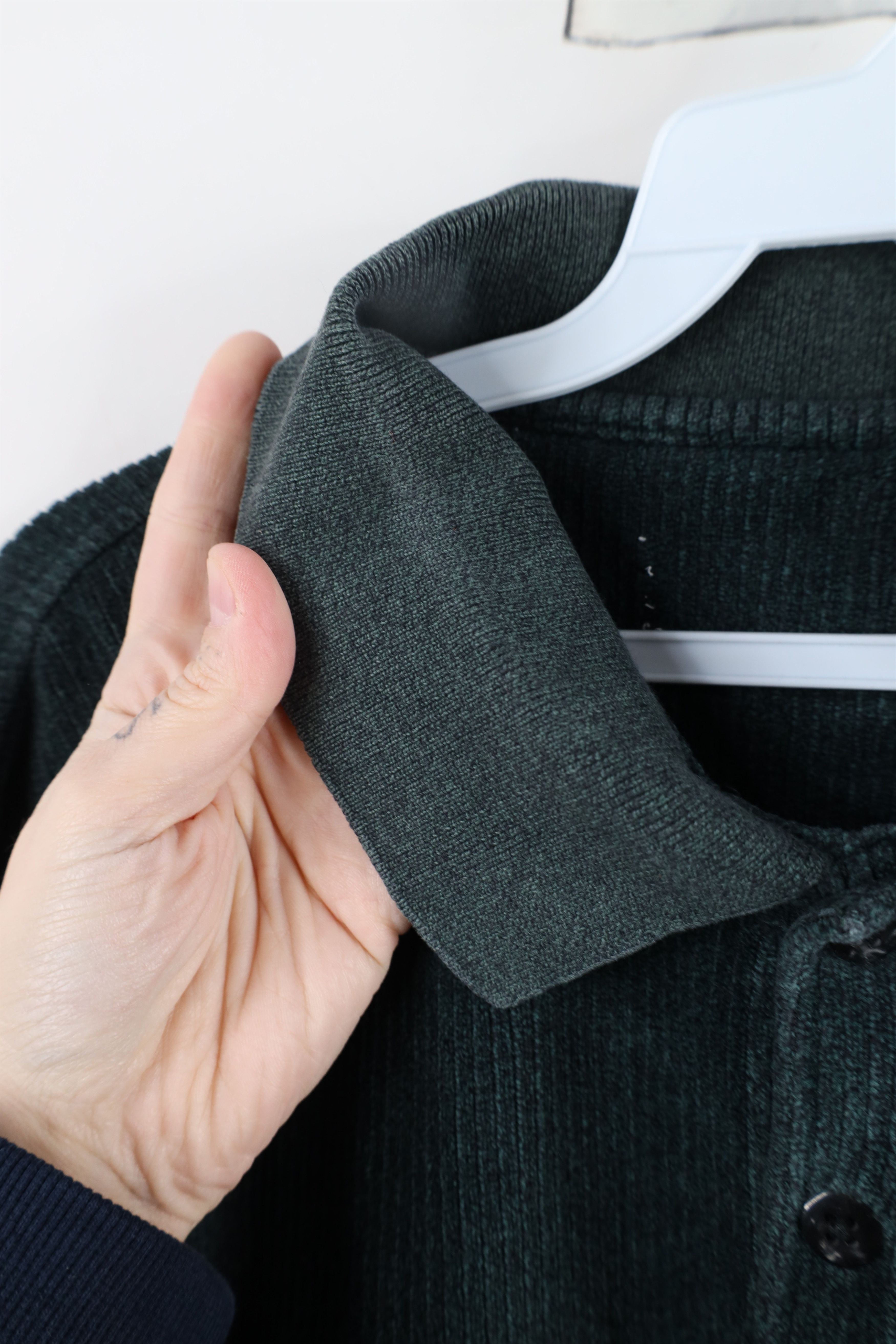 Vintage Vintage 90s Streetwear Ribbed Collared Long Sleeve Polo Size US XL / EU 56 / 4 - 7 Thumbnail