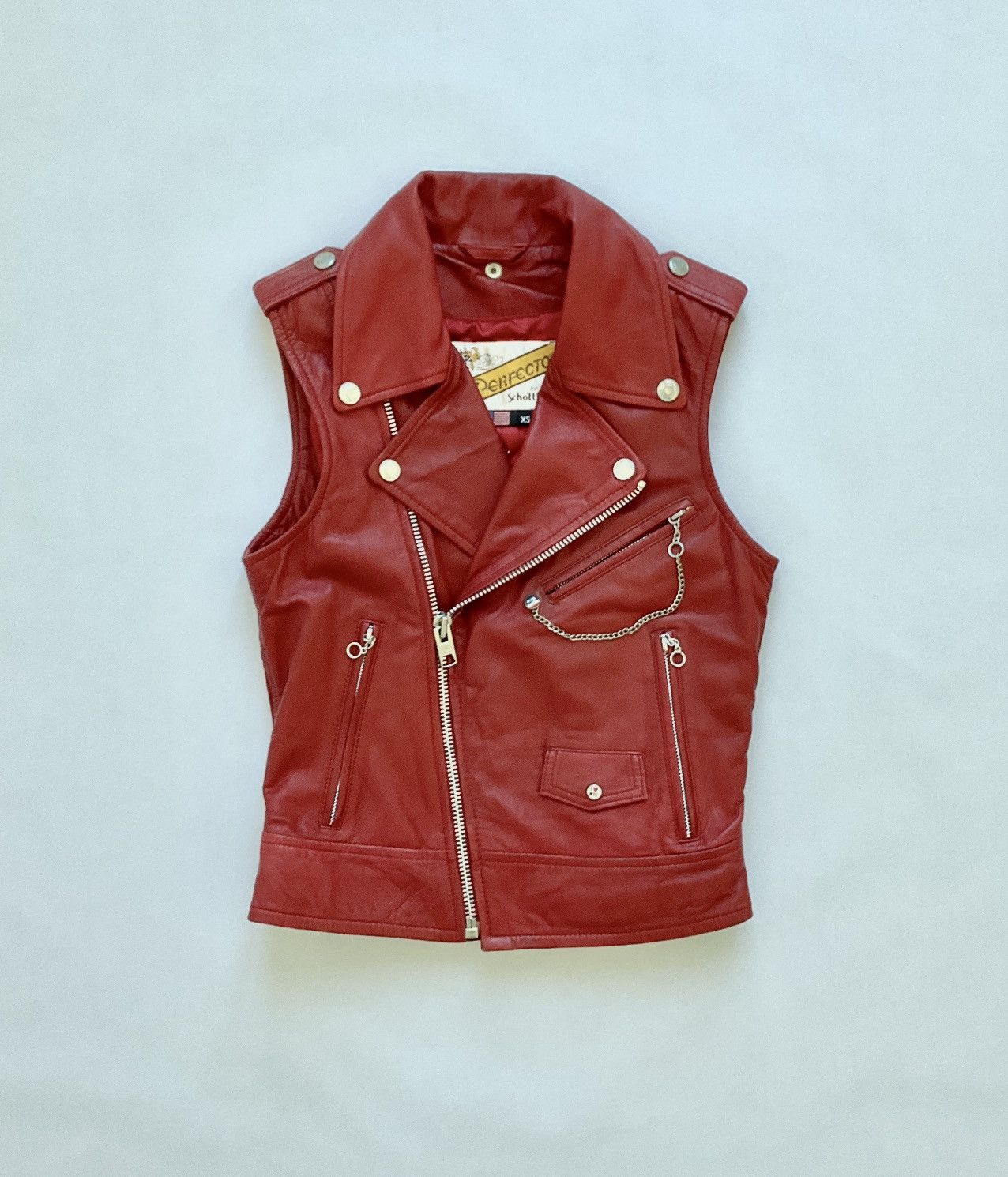 Schott Vintage Schott Perfecto Red Leather Biker jacket Size XS / US 0-2 / IT 36-38 - 1 Thumbnail