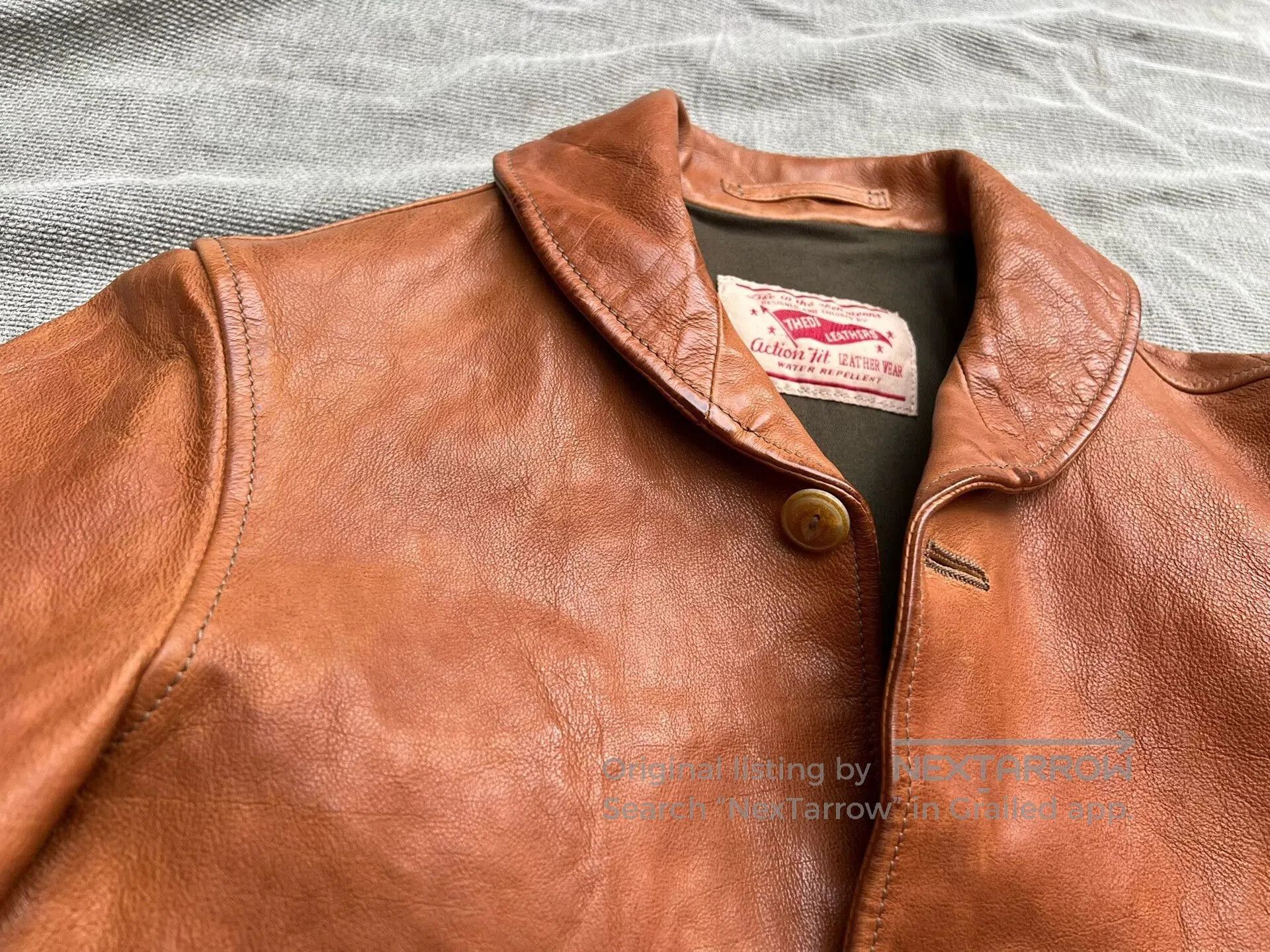 Thedi Vintage Brown Buffalo Leather Jacket. Size US S / EU 44-46 / 1 - 2 Thumbnail