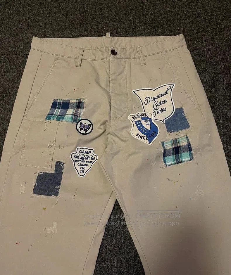 Dsquared2 Dsquared2 Khaki Casual Pants with Patches. Size US 34 / EU 50 - 2 Thumbnail