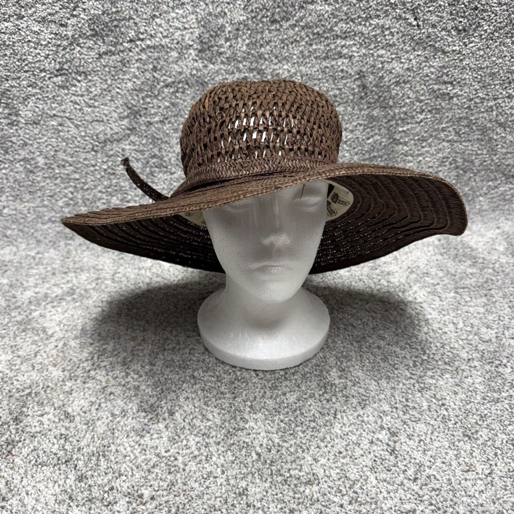 Route 66 Route 66 Sun Hat One Size Women Brown Straw Floppy Boho Beach Travel Hippie Festival 90s Retro Western Y2K Size ONE SIZE - 2 Thumbnail