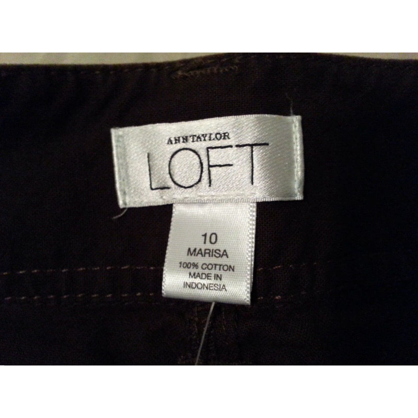 Ann Taylor Womens Ann Taylor LOFT Pants 10 Brown Capri Cargo Cotton Size 32" / US 10 / IT 46 - 4 Thumbnail