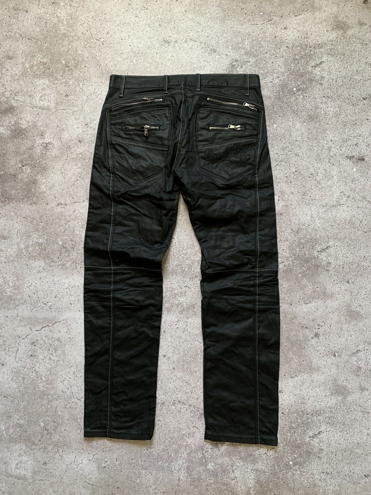 Designer × Japanese Brand RARE🔥CIPO&BAXX🔥 White thread Y2K Jeans Bootcut Size US 34 / EU 50 - 3 Thumbnail