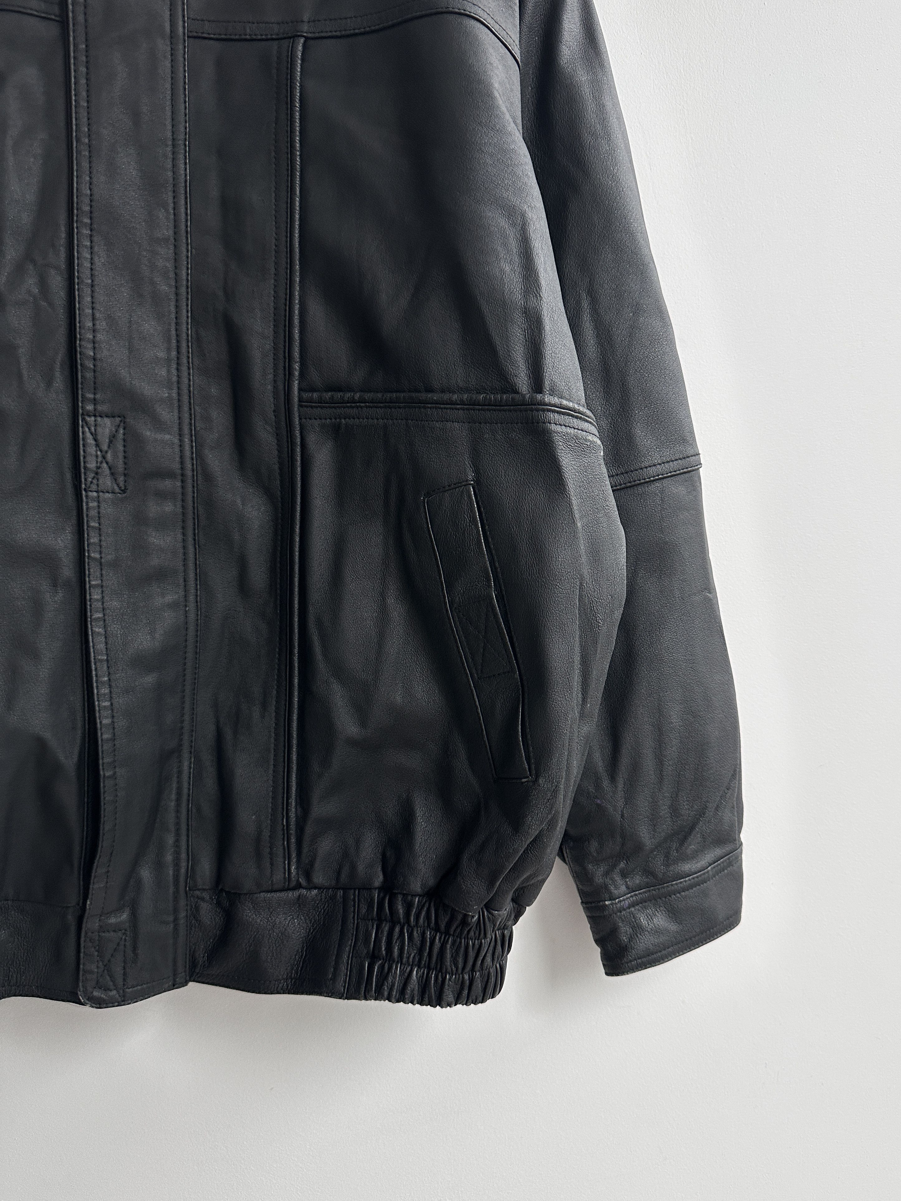 Other Vintage Real Leather Bomber Jacket Size US L / EU 52-54 / 3 - 6 Thumbnail