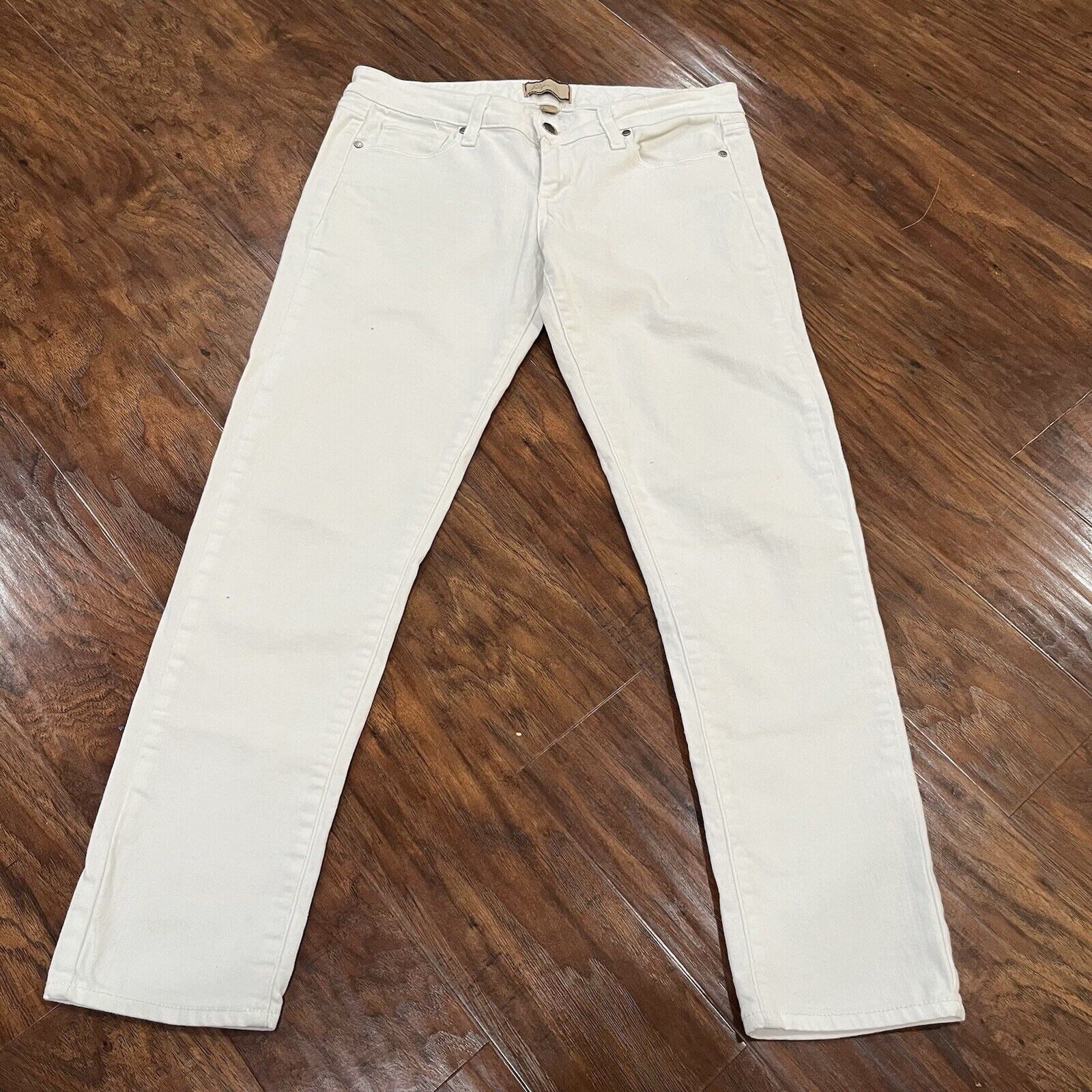 Paige Paige Roxie Crop White Classic Rise 8" Skinny Jeans Size 29 Size 29" - 1 Thumbnail