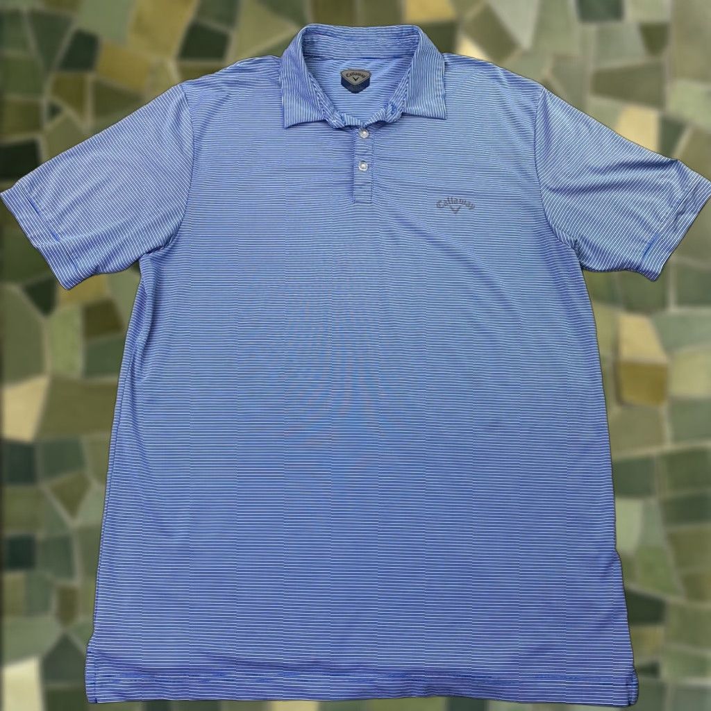 Callaway Callaway Shirt Mens XL Blue Striped Golf Polo Short Sleeve Stretch Size US XL / EU 56 / 4 - 1 Thumbnail