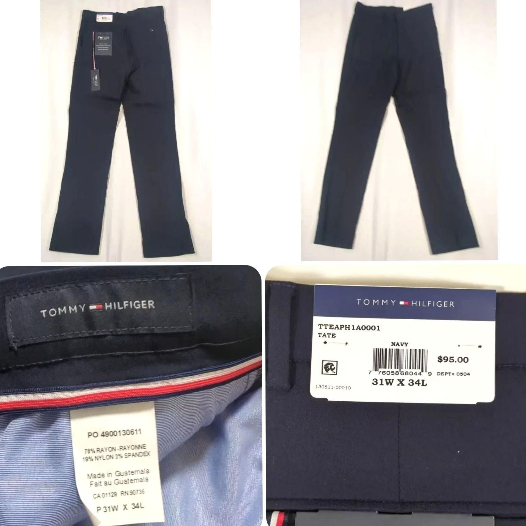 Tommy Hilfiger Tommy Hilfiger Men Navy Blue Chino Performance Straight Pant 32x33 THFLEX Size US 32 / EU 48 - 2 Thumbnail