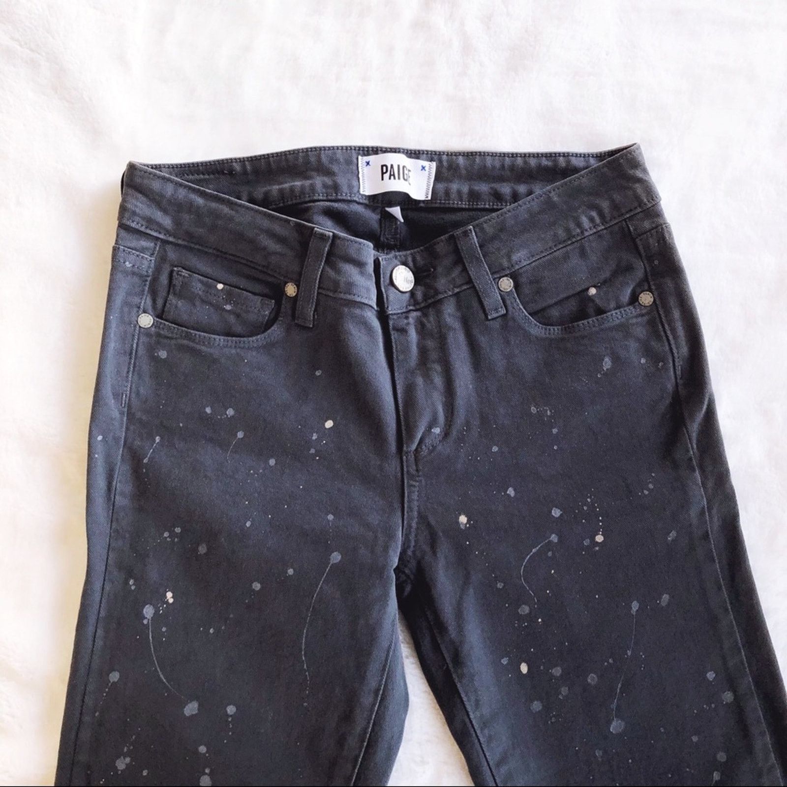 Paige PAIGE Gray Verdugo Ankle Jeans with Splatter Design Size 27" / US 4 / IT 40 - 8 Thumbnail