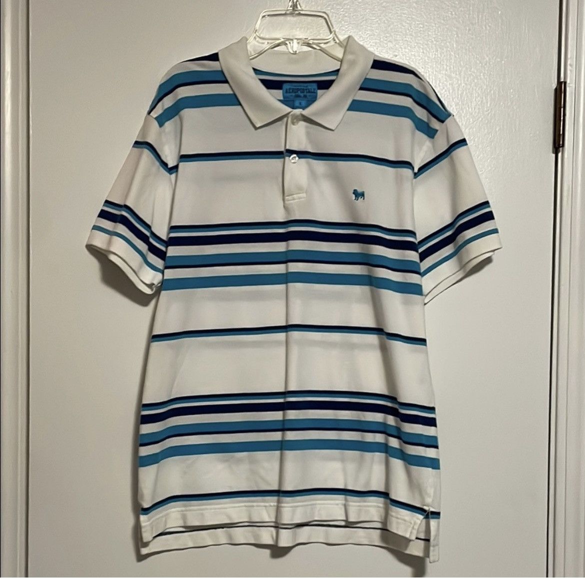 Aeropostale Aeropostale Blue and White Striped Polo Size US L / EU 52-54 / 3 - 1 Thumbnail