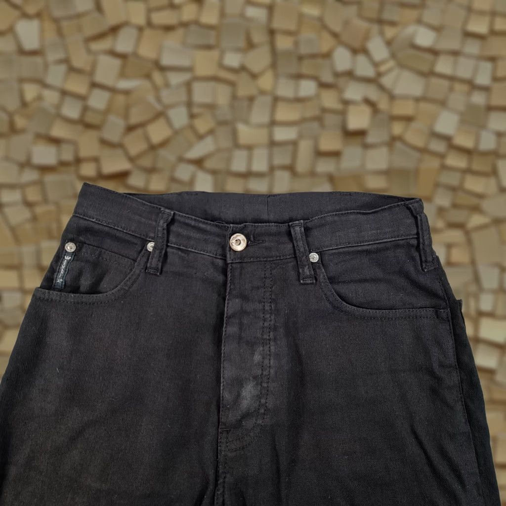 Vintage Armani Jeans Womens Trousers Black W31 L28 Linen Pants Comfort Fit Straight Leg Size 24" / US 00 / IT 34 - 1 Thumbnail