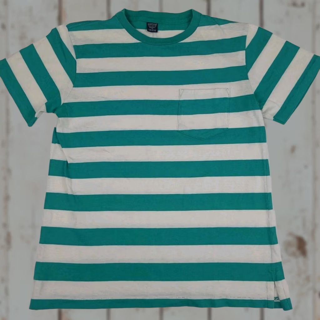 Lands' End VINTAGE Lands' End Teal White Striped T Shirt Womens M 100% Cotton USA Crew Neck Short Sleeve Size M Size M / US 6-8 / IT 42-44 - 1 Thumbnail