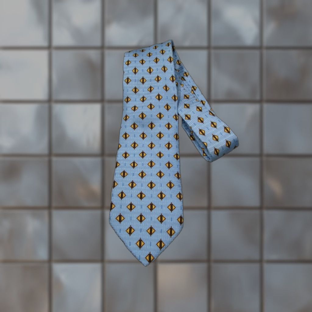 Ermenegildo Zegna VINTAGE Ermenegildo Zegna Men's Blue Silk Neck Tie Abstract Geometric Classic Italy Designer Size ONE SIZE - 1 Thumbnail