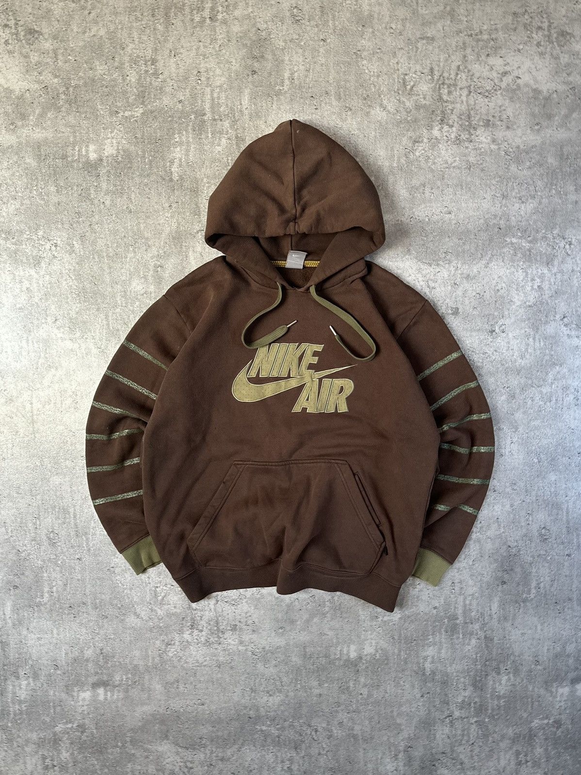 image of Nike Y2K Brown Hoodie Big Swoosh Logo, Men's (Size Large)