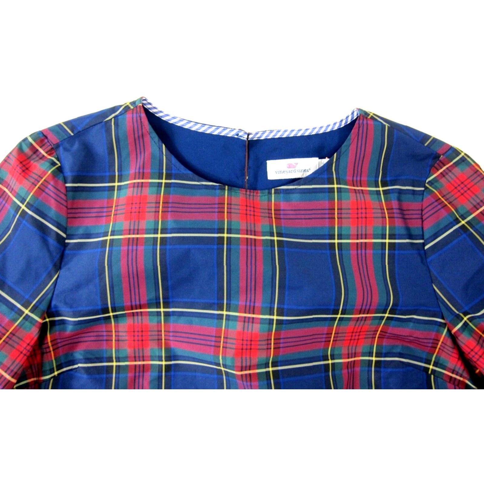 Vineyard Vines Vineyard Vines Plaid 3/4 Sleeve Blouse Tunic Green 4 Women Blouse Size S / US 4 / IT 40 - 4 Thumbnail