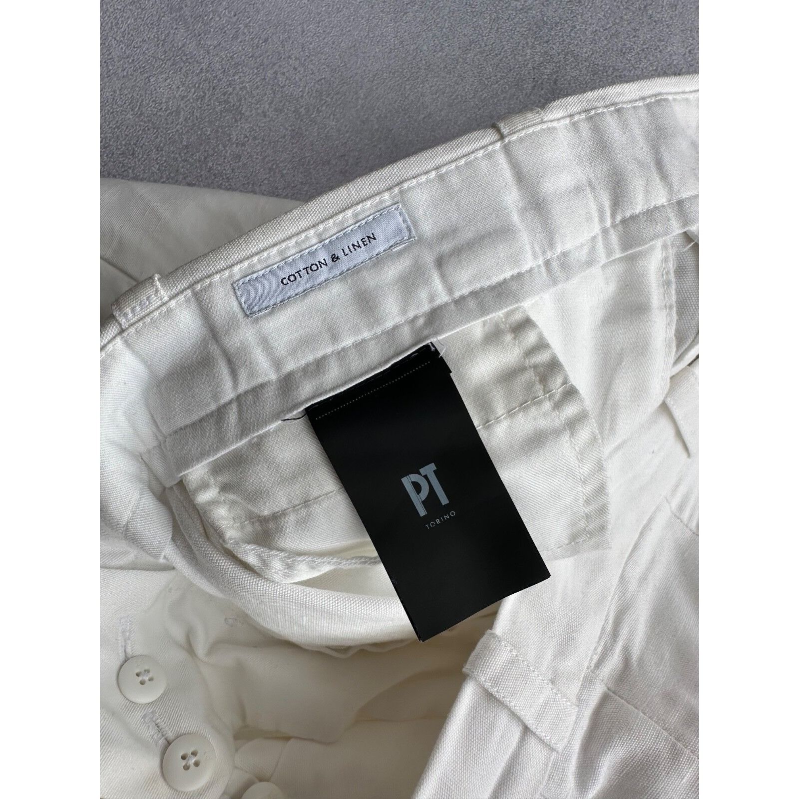 PT Torino VTG PT Torino The Reporter White Cotton & Linen Straight Size US 32 / EU 48 - 7 Thumbnail