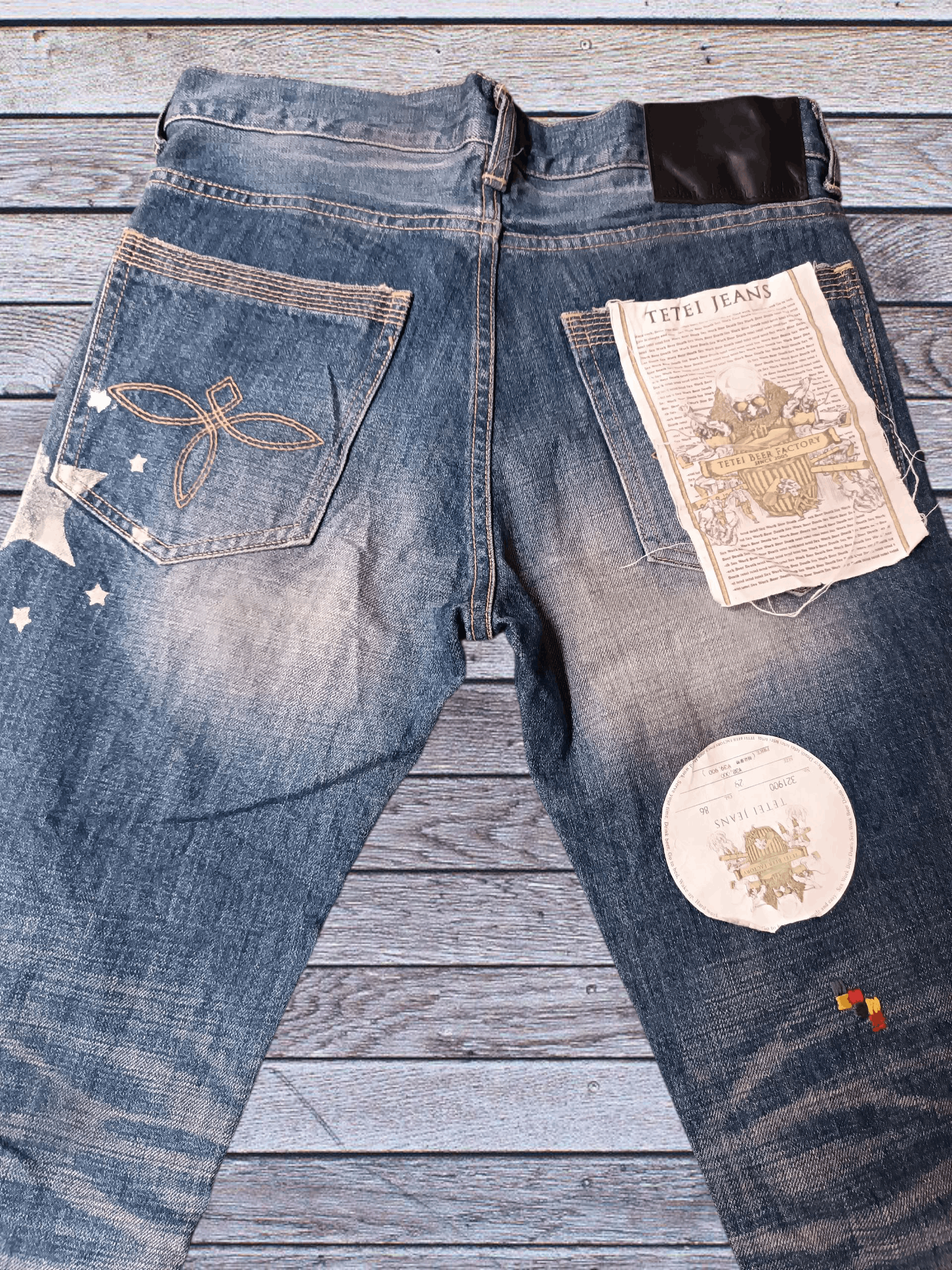 Japanese Brand Japanese Patchwork Distressed Skinny Jeans Size US 29 - 6 Thumbnail