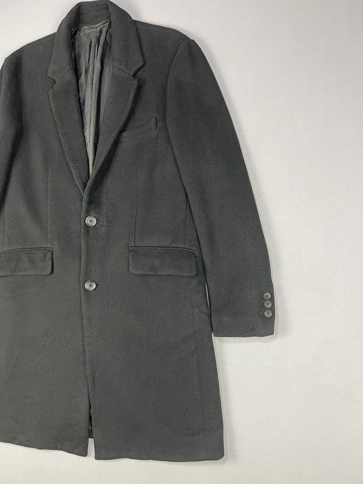 URBAN RESEARCH DOORS SENSE OF PLACE BLACK WOOL LONG COAT Size US M / EU 48-50 / 2 - 2 Thumbnail