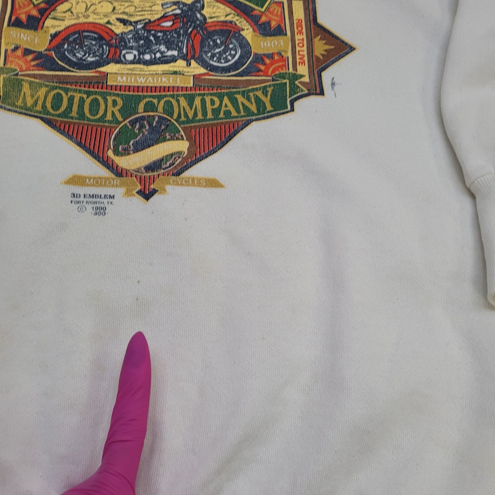Delta Vintage Harley-Davidson Sweatshirt Womens L 21x23 3D-Emblem Size L / US 10 / IT 46 - 7 Thumbnail