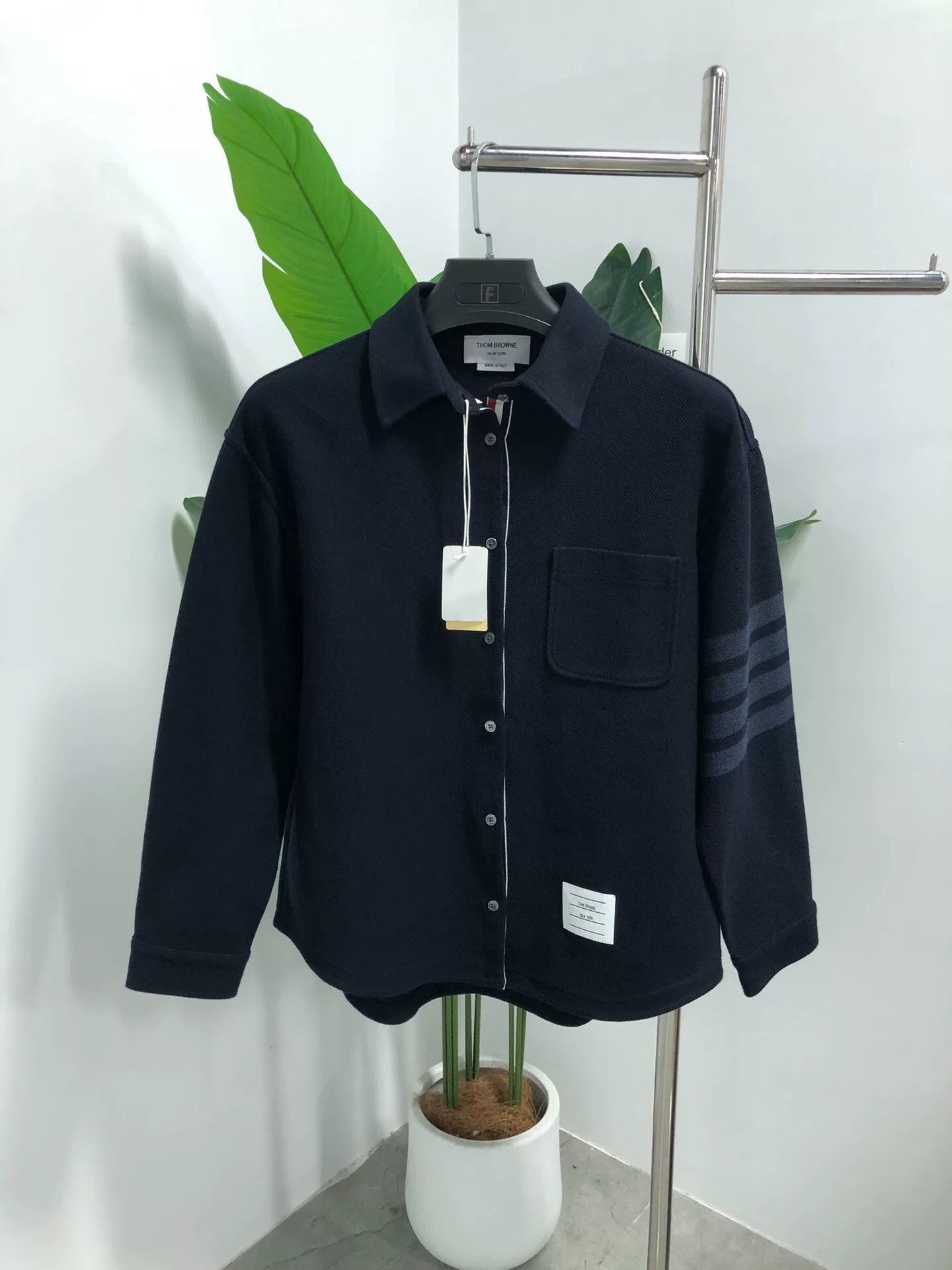 Thom Browne Thom Browne Blue Striped Long Sleeve Shirt Size M / US 6-8 / IT 42-44 - 1 Thumbnail