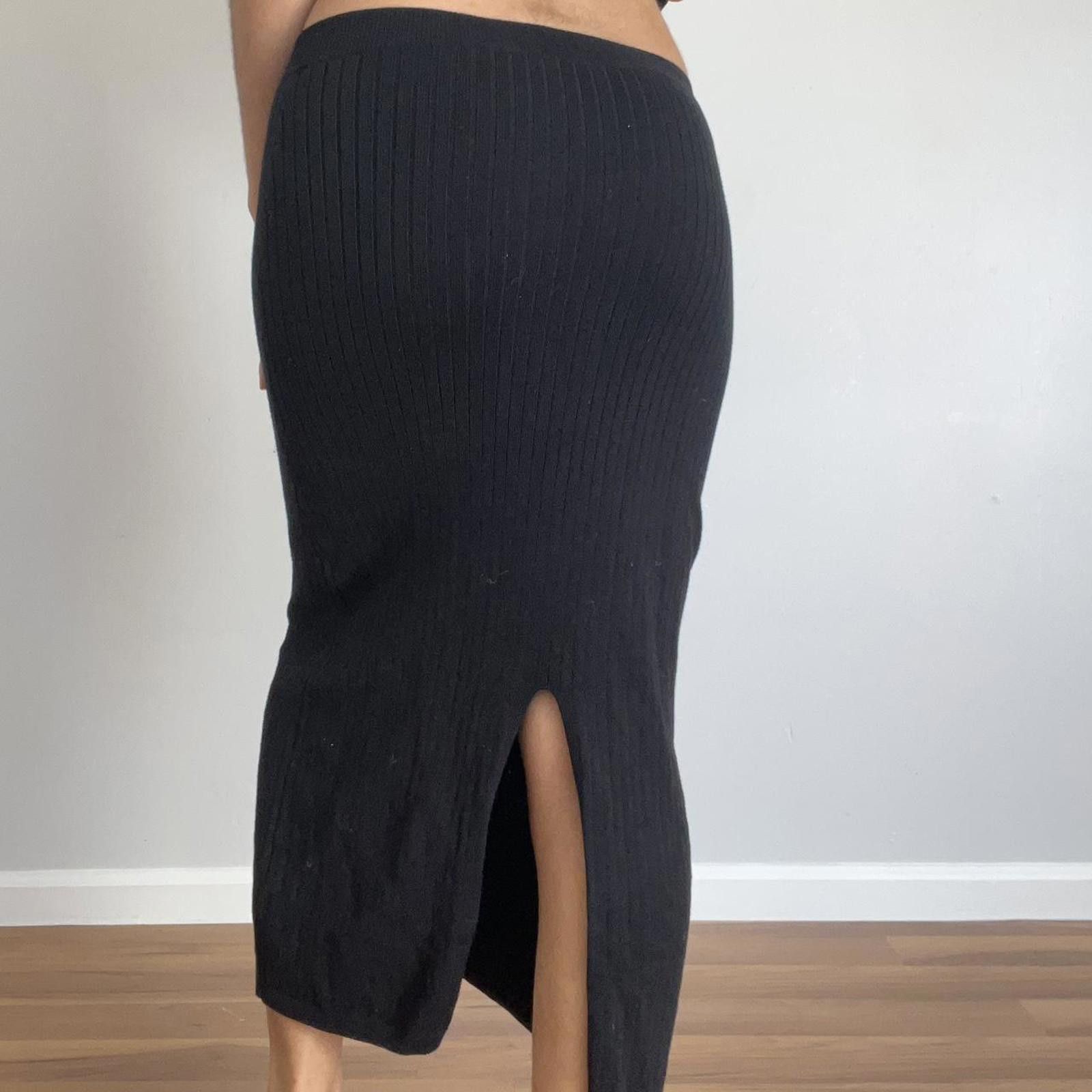 Free People Black ribbed maxi skirt #maxiskirt Size 26" / US 2 / IT 38 - 2 Thumbnail