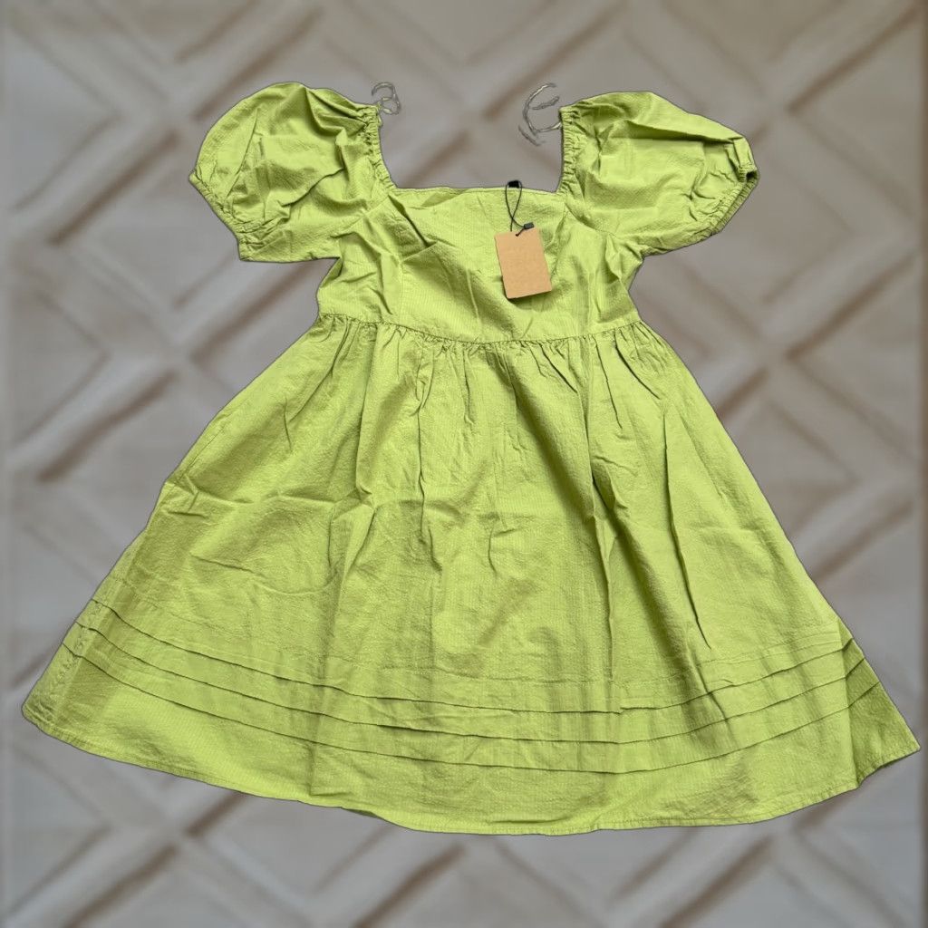 Vintage Princess Highway A-Line Mini Dress Women 12 Green Puff Sleeve Casual Bohemian Size XL / US 12-14 / IT 48-50 - 1 Thumbnail